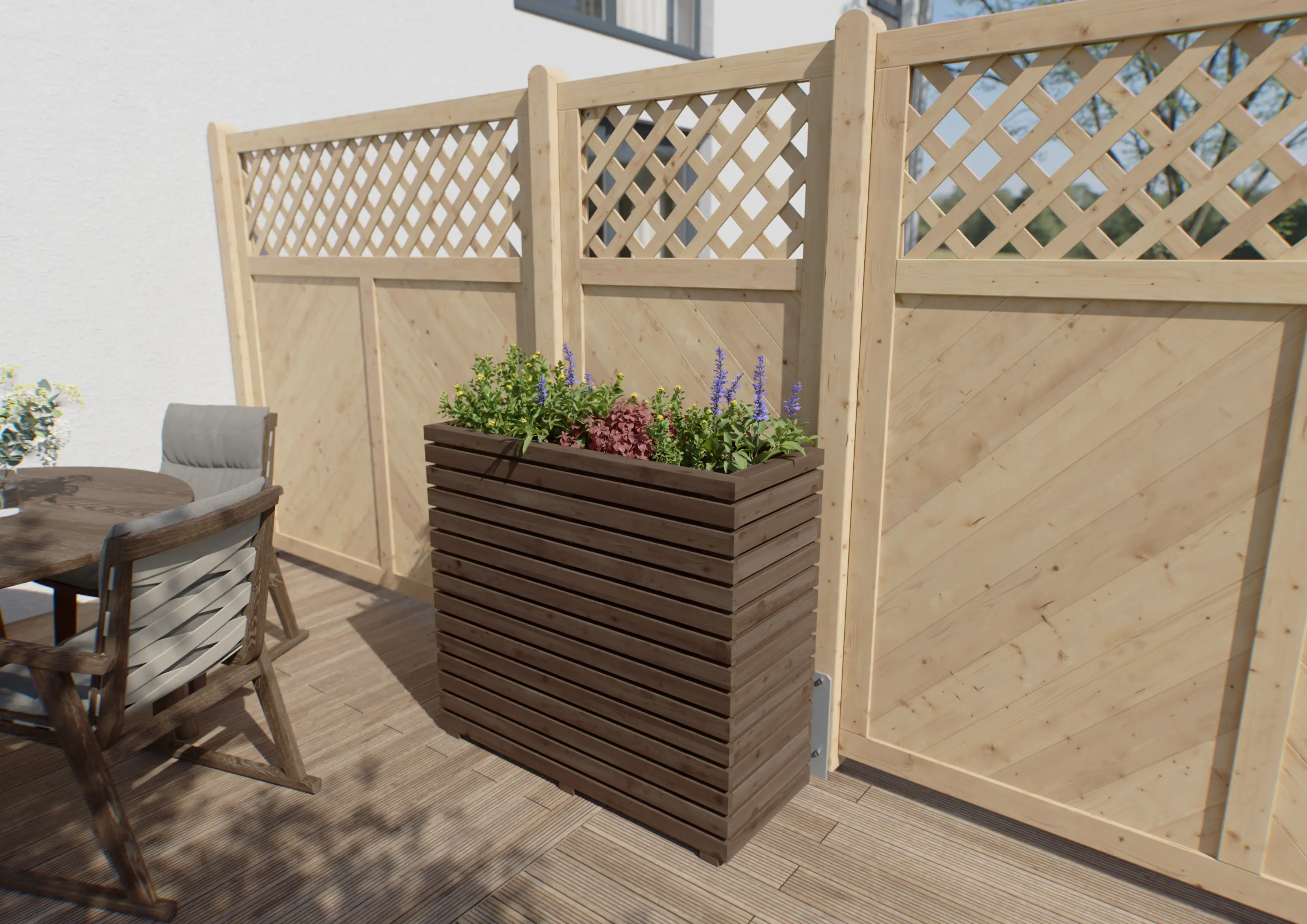 Pflanzkasten Kiefer KDI braun 100 x 40 x 90 cm