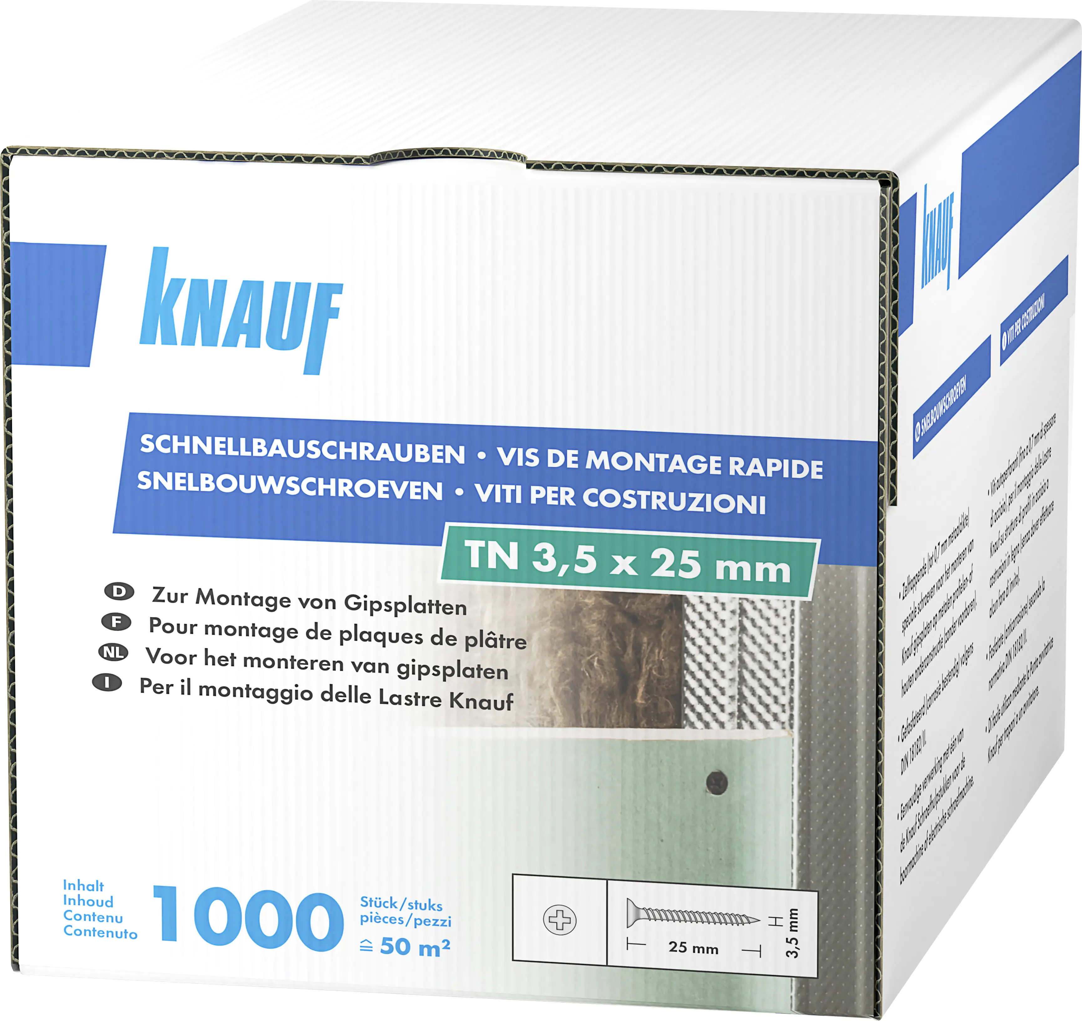 Knauf Schnellbauschrauben 3,5 x 25 mm, PH 1, 1000 Stück Knauf Schnellbauschrauben 3,5 x 25 mm, PH 1, 1000 Stück