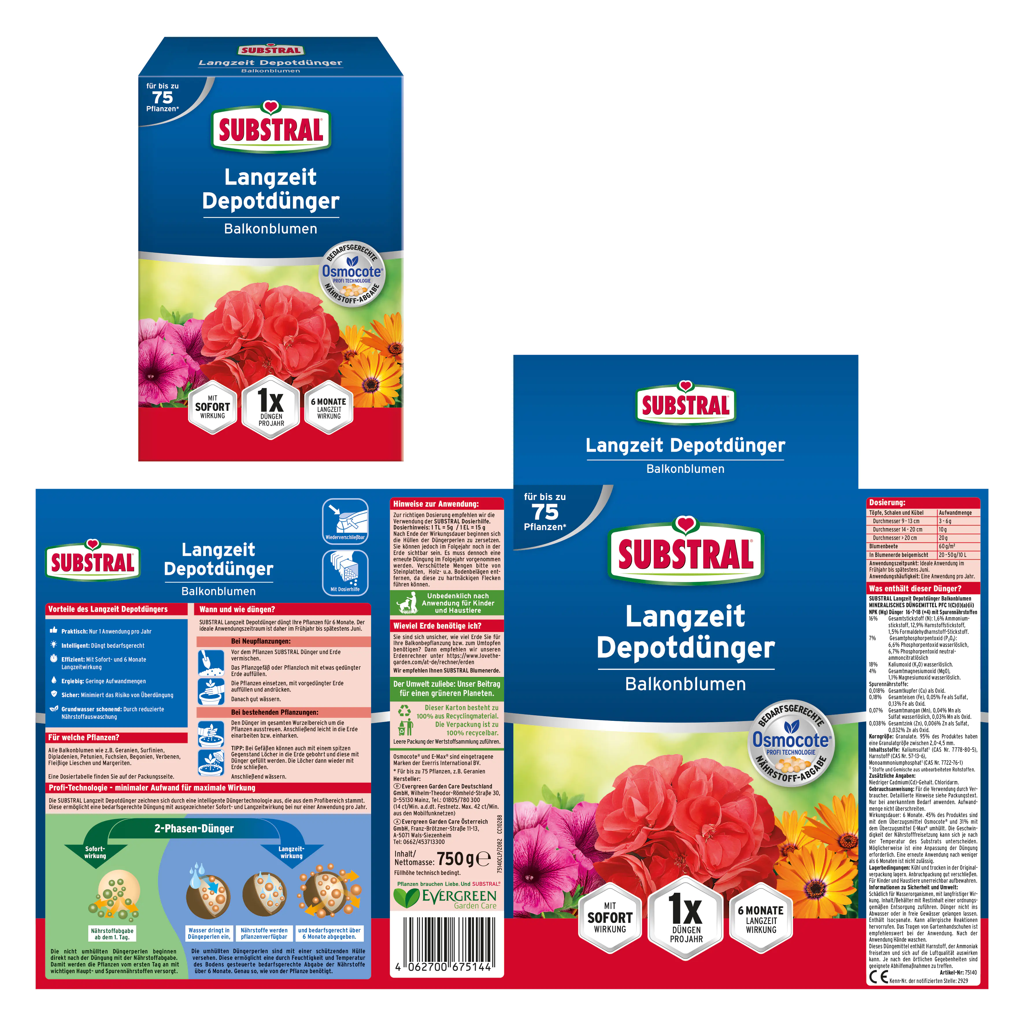 Substral Langzeit Depotdünger Balkonblumen 750 g