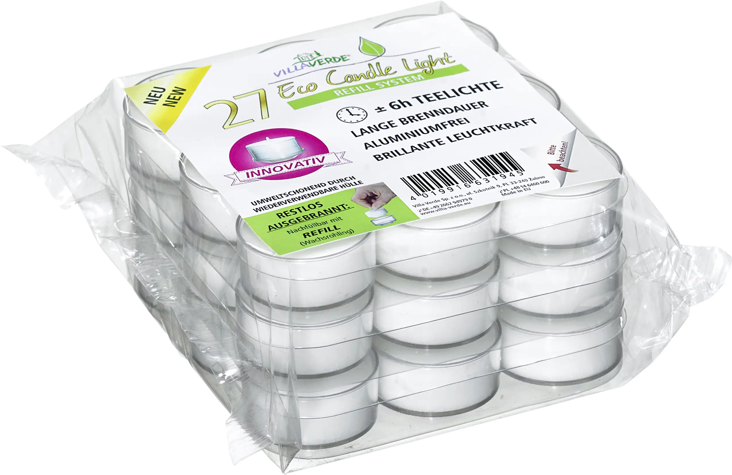 Villa Verde Teelichter ECL m. Hülle 27 er Pack Villa Verde Teelichter ECL m. Hülle 27 er Pack