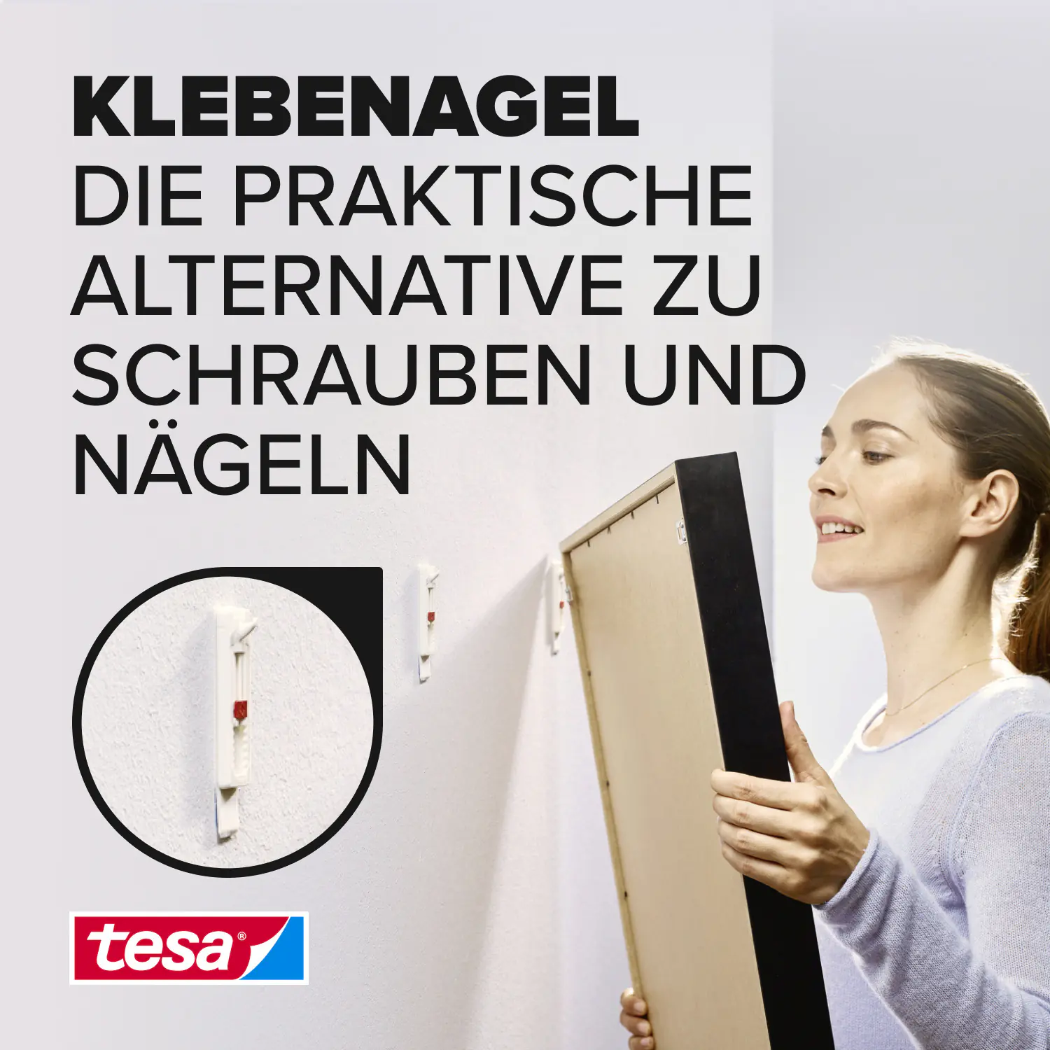 tesa Klebenagel Traglast 1 kg, 2 Stück