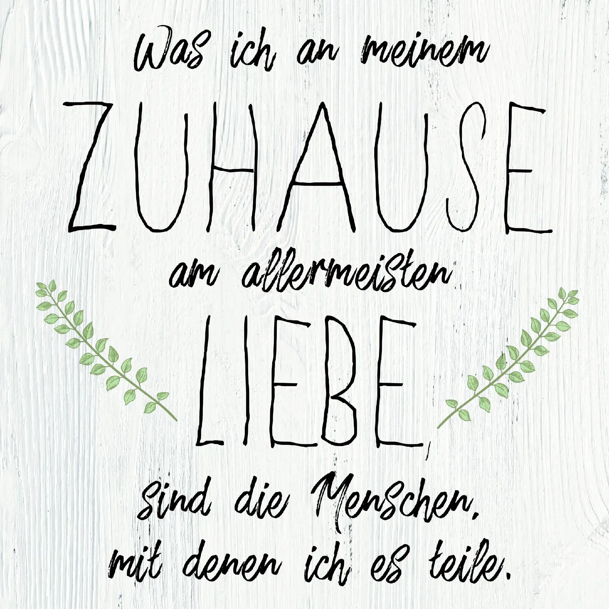 Deco-Block Bild - Zuhause 39 x 39 cm