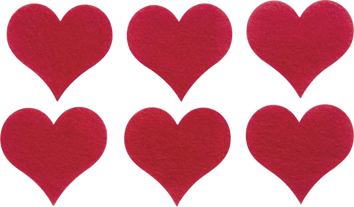 Glorex Filz-Herz 6 Stück, 6 cm, rot