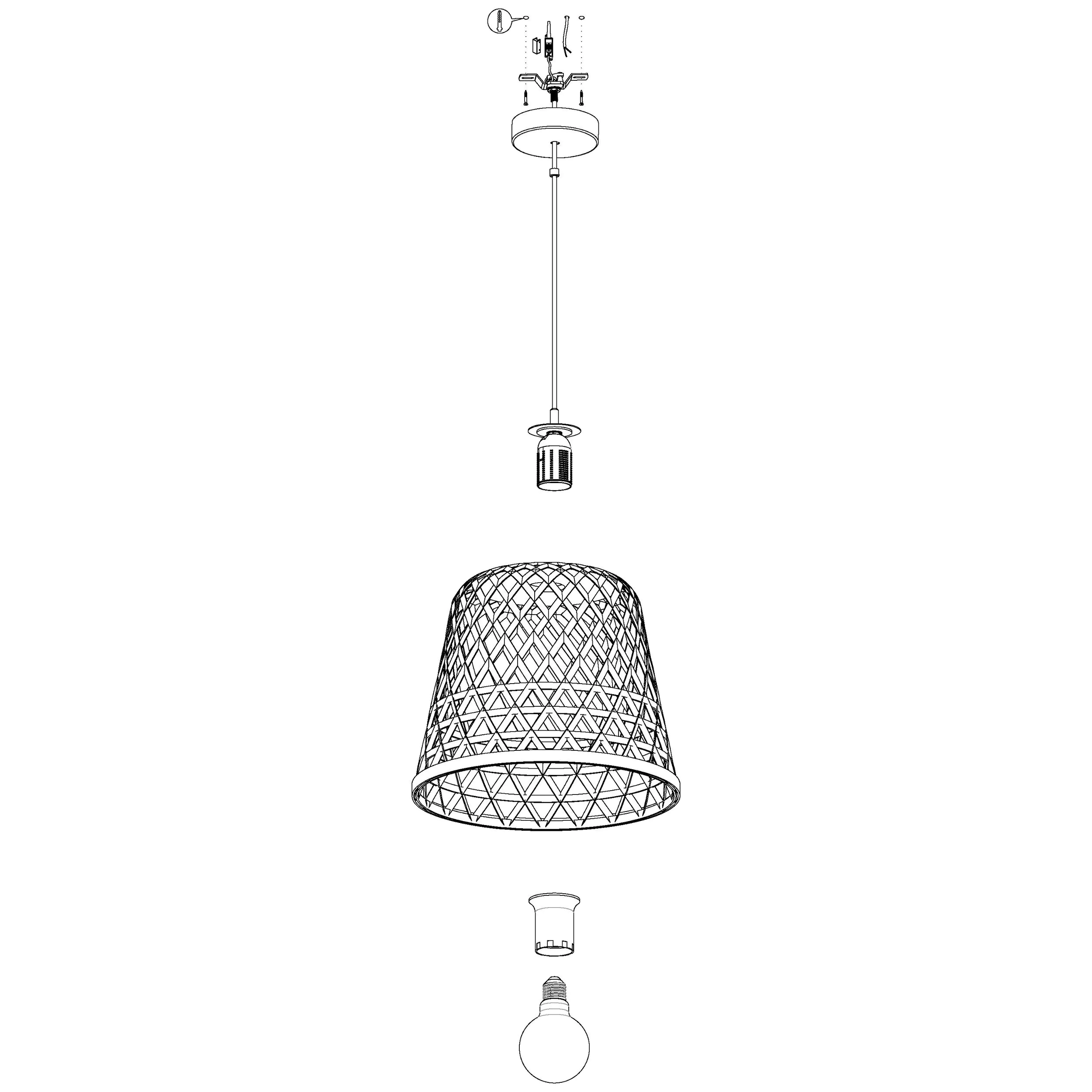 Eglo Pendelleuchte Kirkcolm E27, nickel-matt