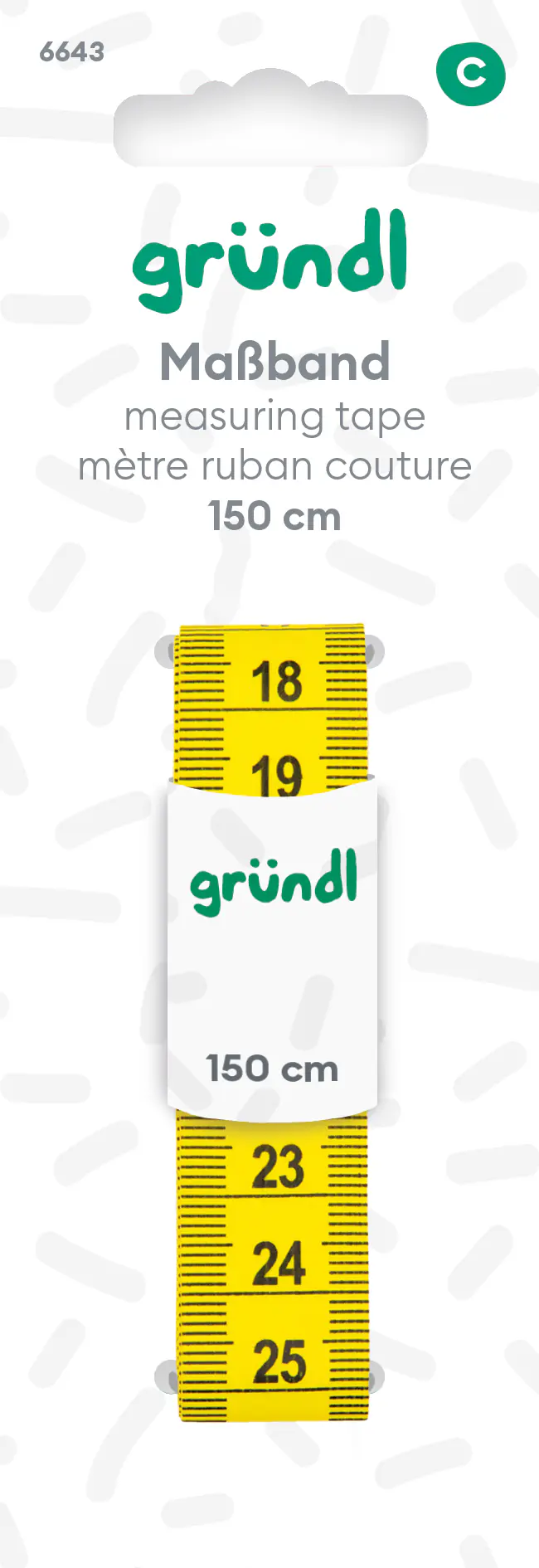 Gründl Maßband 150 cm gelb