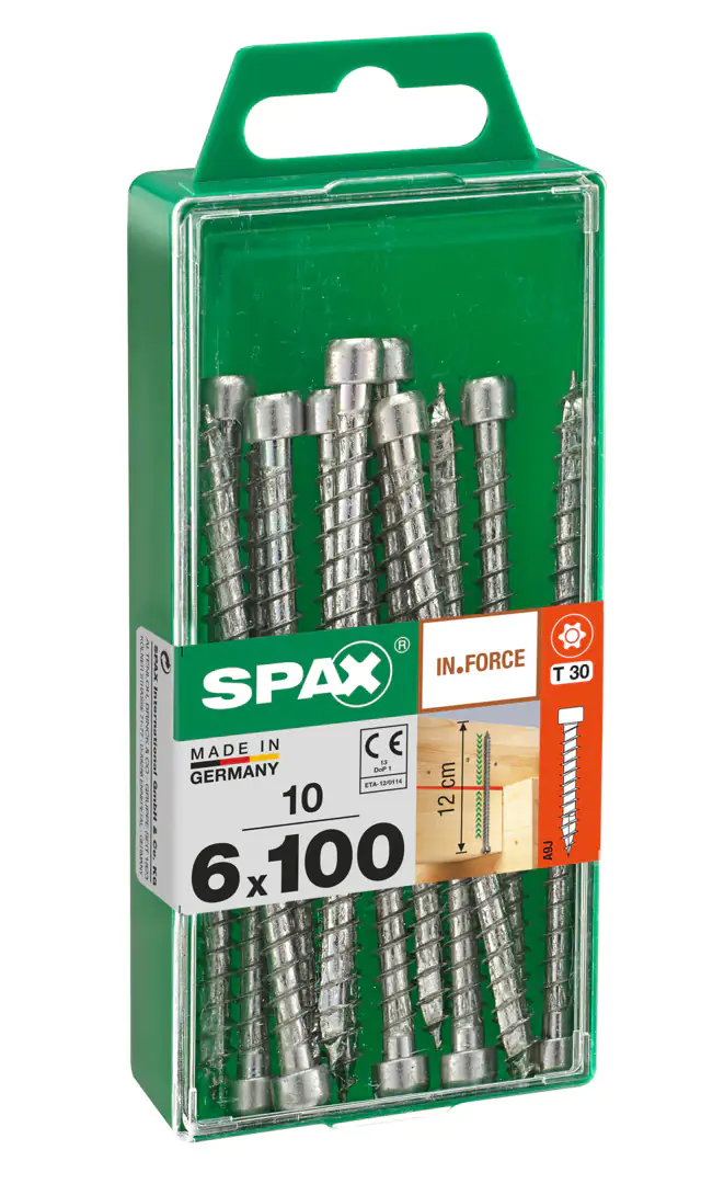 Spax Holzbauschrauben 6.0 x 100 mm TX 30 Zylinderkopf - 10 Stk. Spax Holzbauschrauben 6.0 x 100 mm TX 30 Zylinderkopf - 10 Stk.