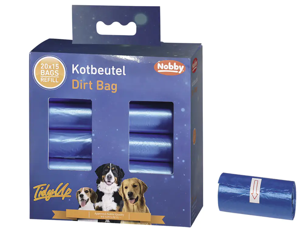 Nobby TidyUp Kotbeutel blau 20 Rollen á 15 Beutel