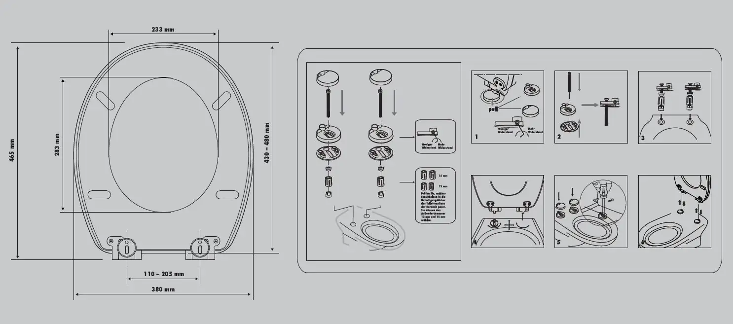 Primaster WC-Sitz mit Absenkautomatik Palme schwarz