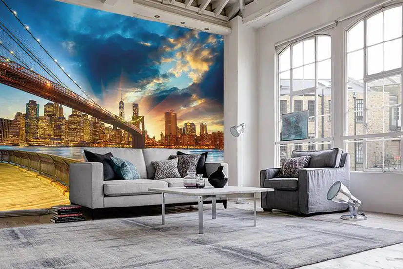 papermoon Vlies- Fototapete Digitaldruck 350 x 260 cm Manhattan Sunset