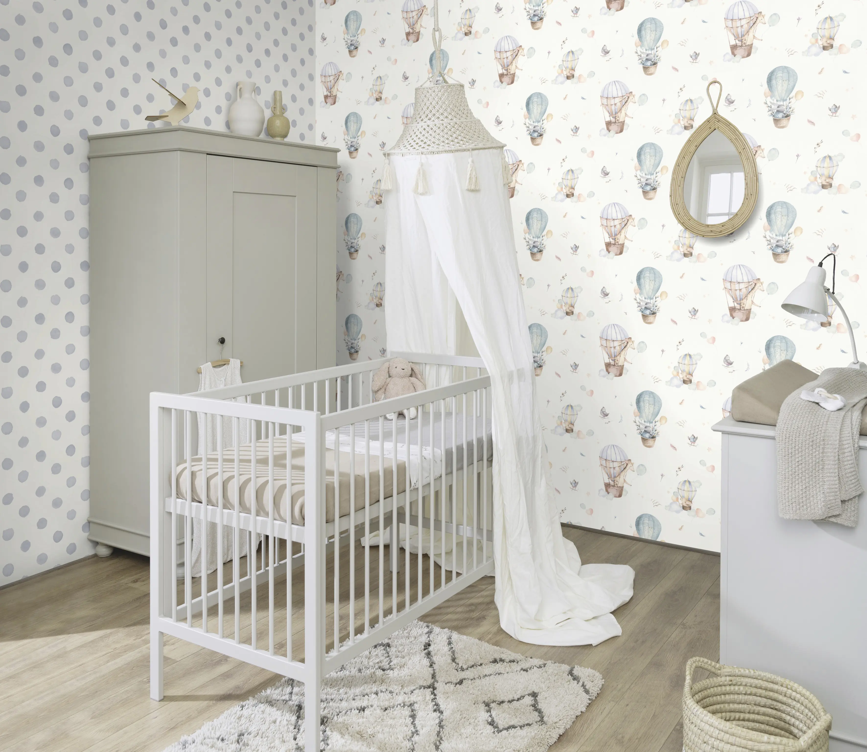 Rasch Vliestapete 300512, Kids World, Heißluftballons, 10,05 x 0,53 m