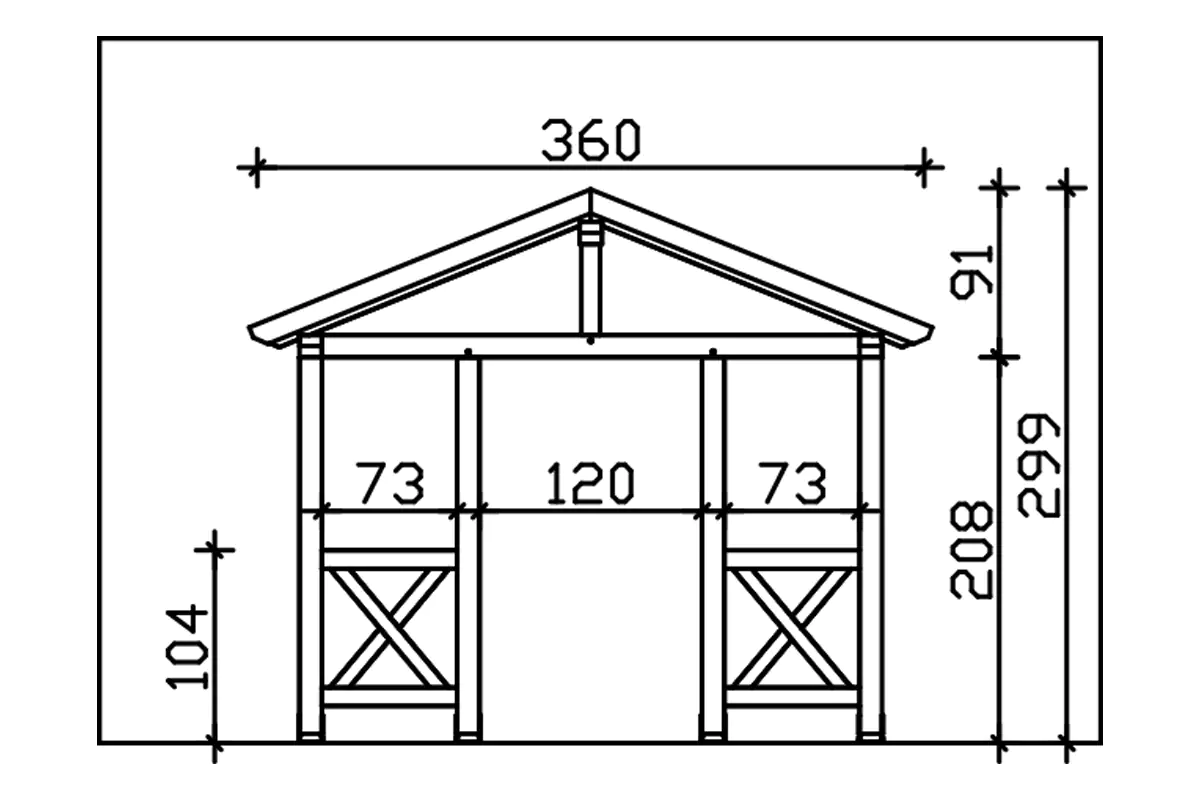 SKAN HOLZ Vordach Stralsund Typ 7 360 x 187 cm, natur SKAN HOLZ Vordach Stralsund Typ 7 360 x 187 cm, natur