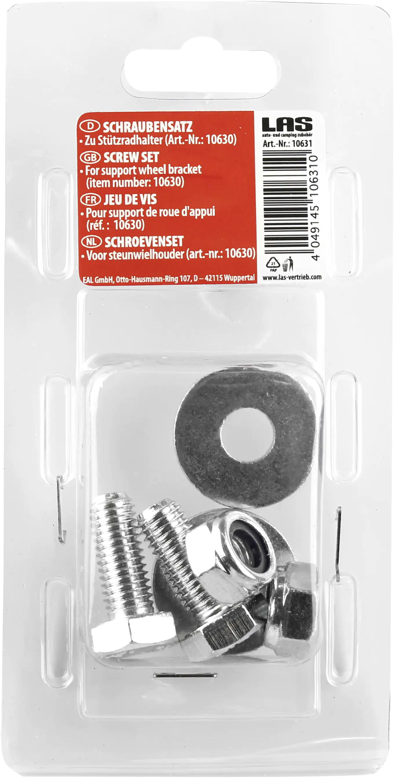 LAS Schraubensatz M10 x 25 für Stützradhalter 6-teilig