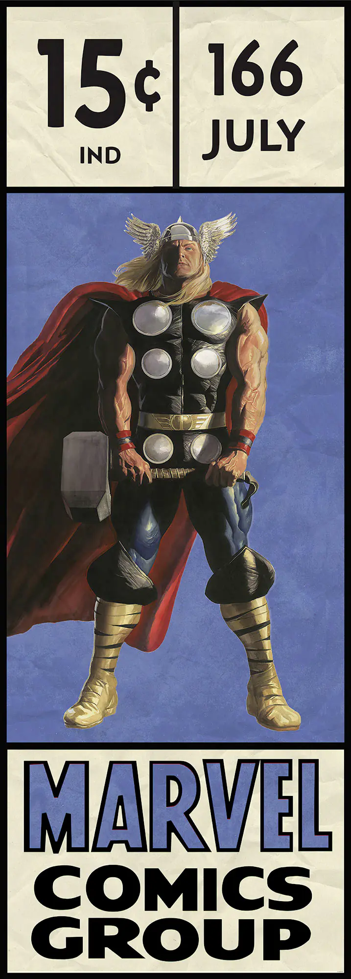 Komar Vlies Fototapete Thor Retro Comic Bo 100 x 280 cm 