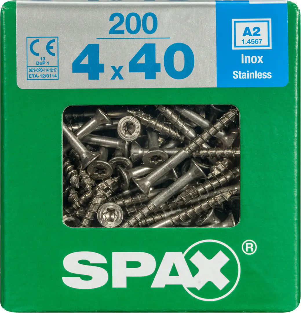 Spax Universalschrauben 4.0 x 40 mm TX 20 - 200 Stk. Spax Universalschrauben 4.0 x 40 mm TX 20 - 200 Stk.