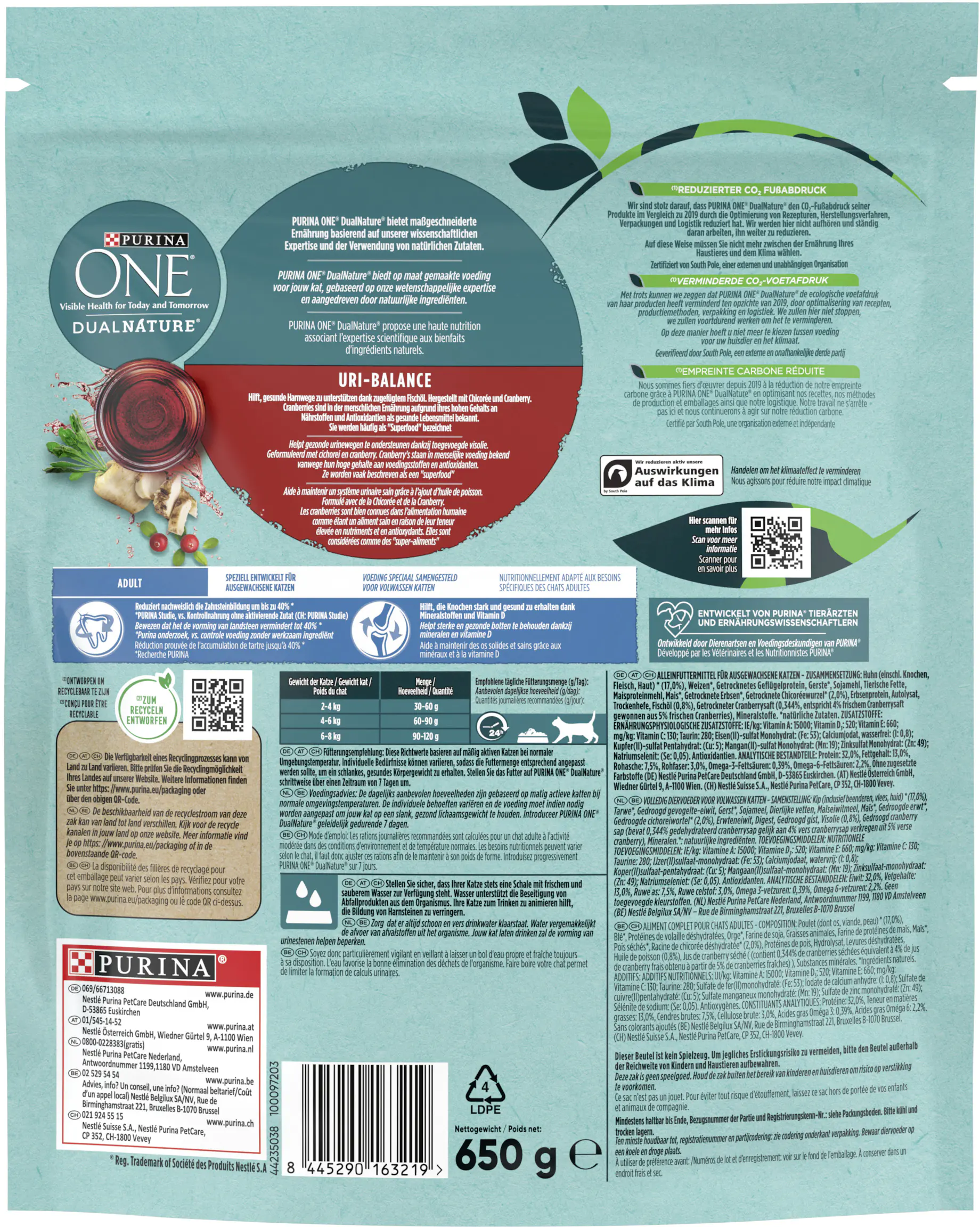 Purina One Katzenfutter DualNature mit Cranberry & Huhn 650 g Purina One Katzenfutter DualNature mit Cranberry & Huhn 650 g