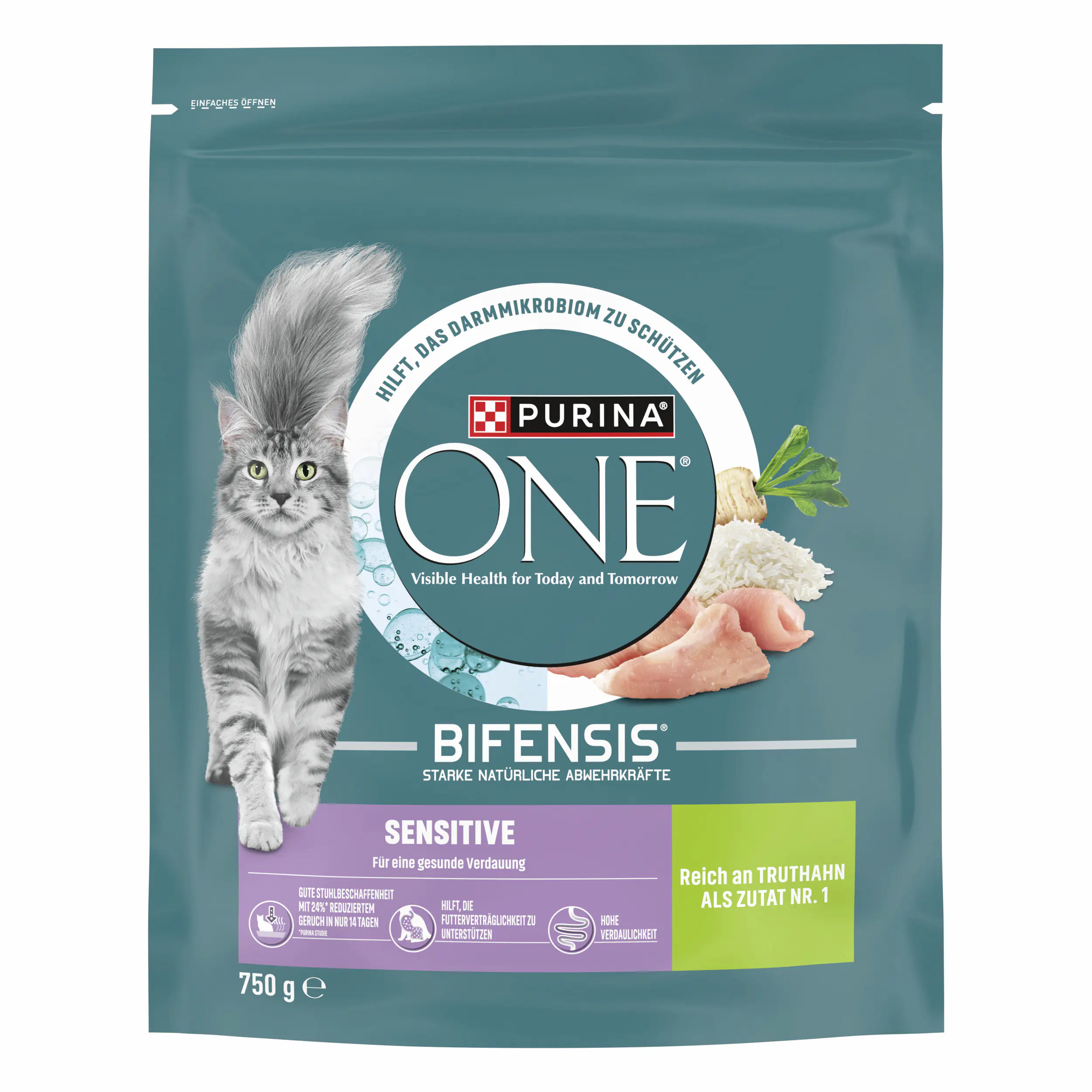 Purina ONE Sensitive reich an Truthahn und Reis 750 g
