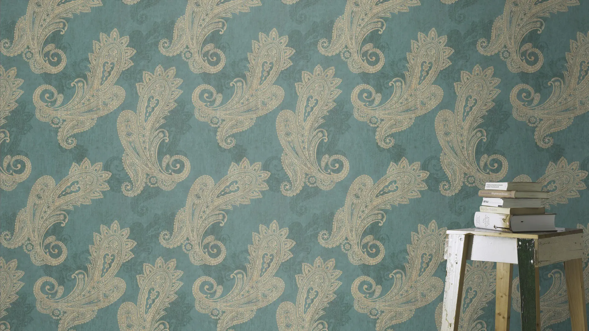 Rasch Vliestapete 746457 Grün-Opalgrün hell Muster & Motive 10,05 m x 0,53 m