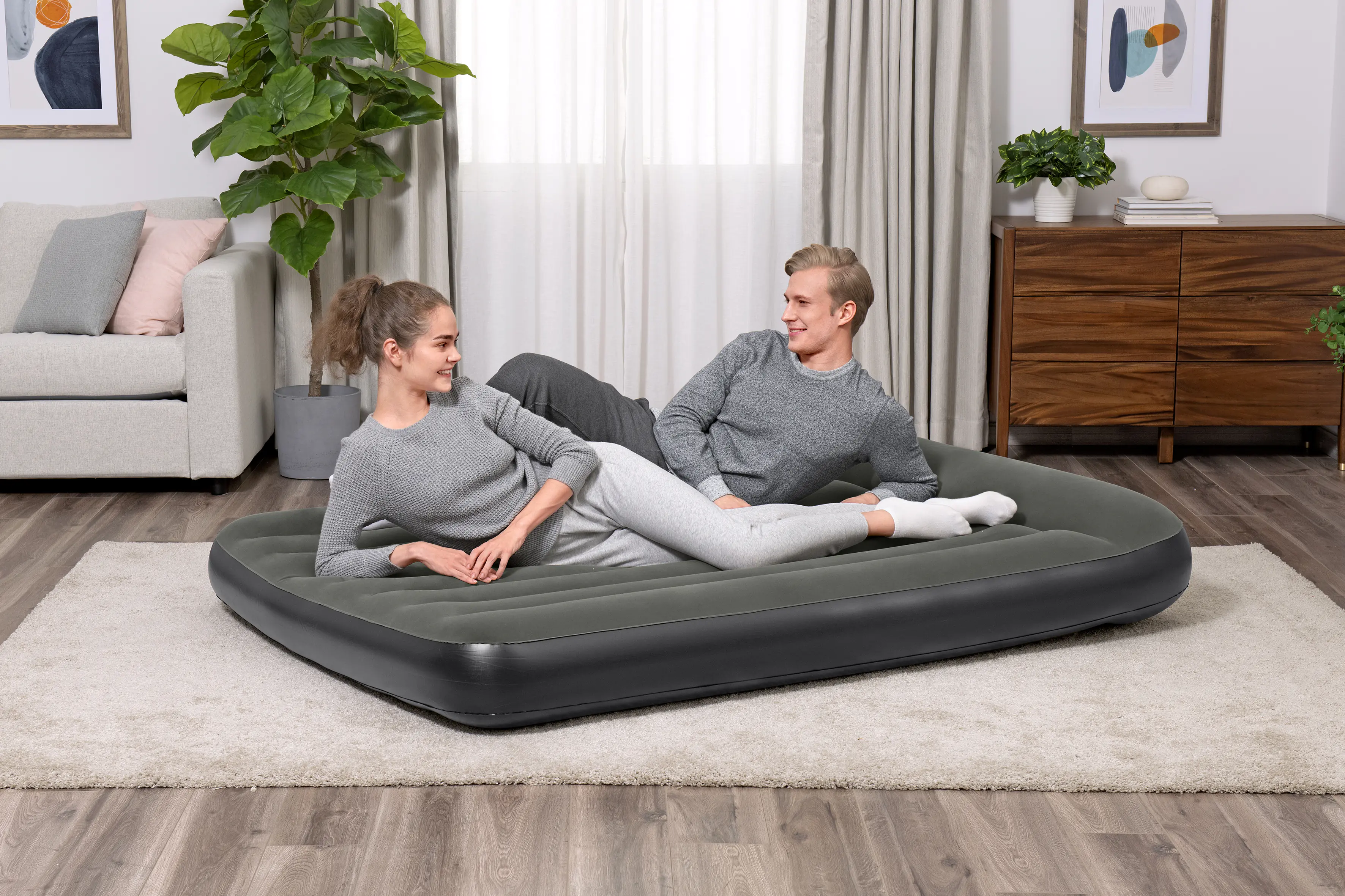 Bestway Luftbett Double dunkelgrau 191 x 137 x 30 cm Bestway Luftbett Double dunkelgrau 191 x 137 x 30 cm