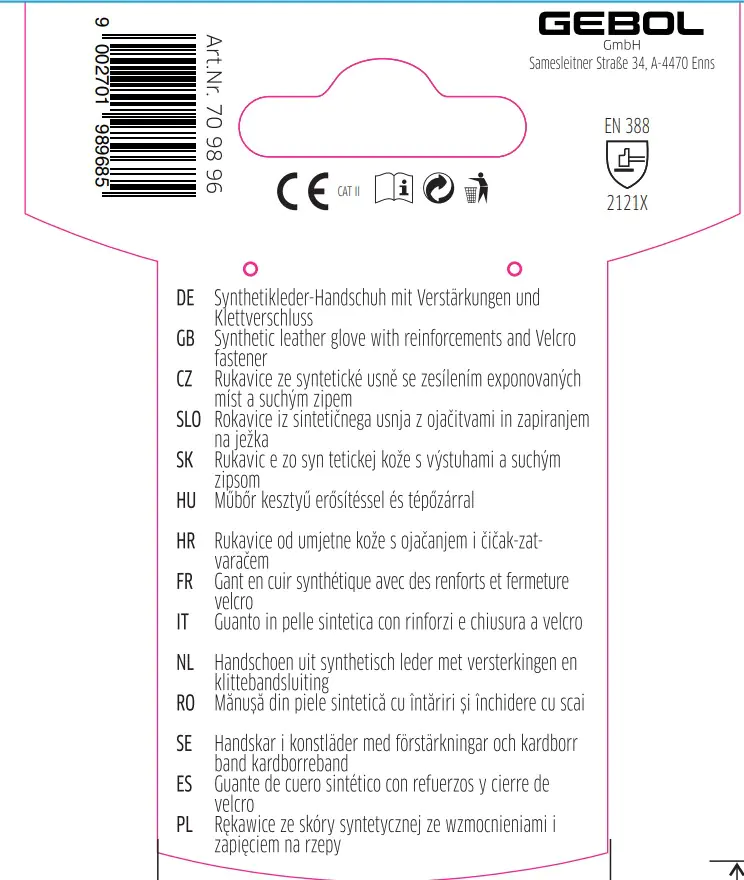 Gebol Handschuh Master Performance  