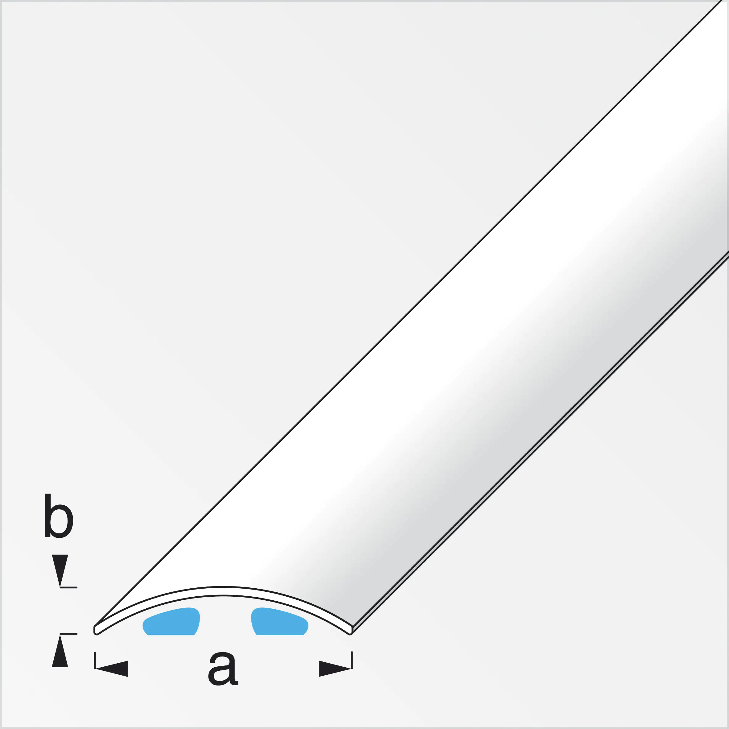 alfer Übergangsprofil 1 m, 30 x 3 mm Messing, roh messing