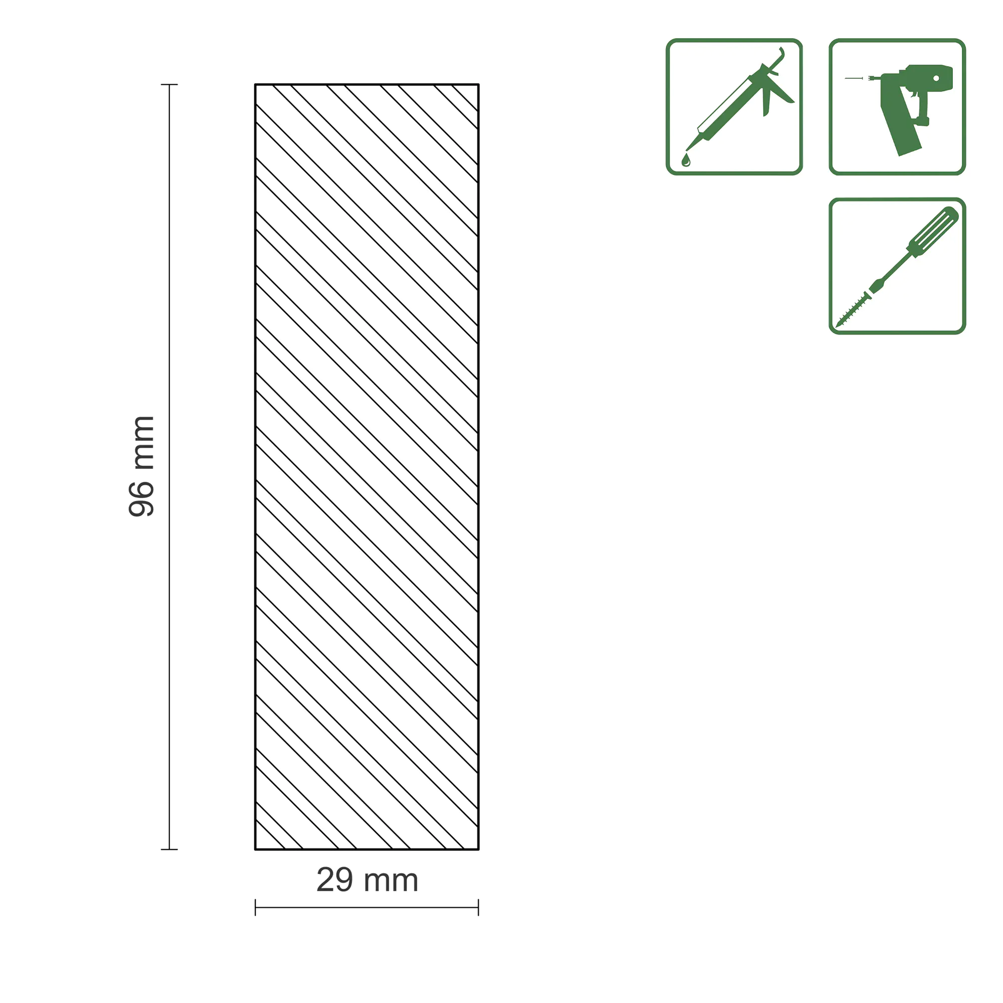 FN Neuhofer Flachleiste 100 cm 96 x 29 mm Fichte/Kiefer