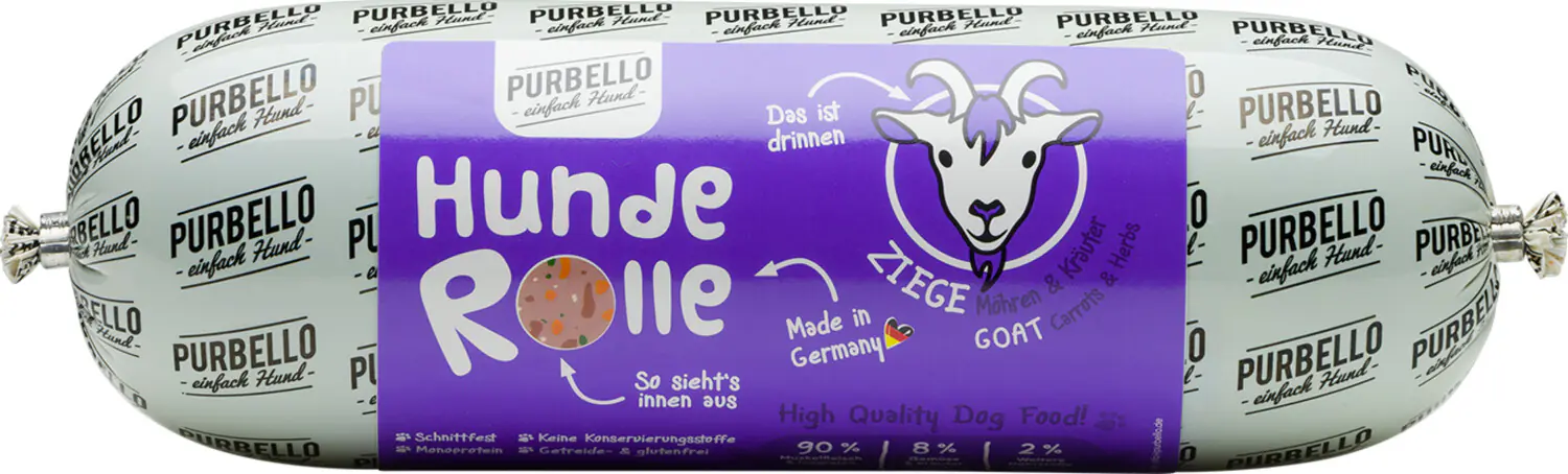 Purbello Hundefutter Rolle Adult getreidefrei 800 g Ziege