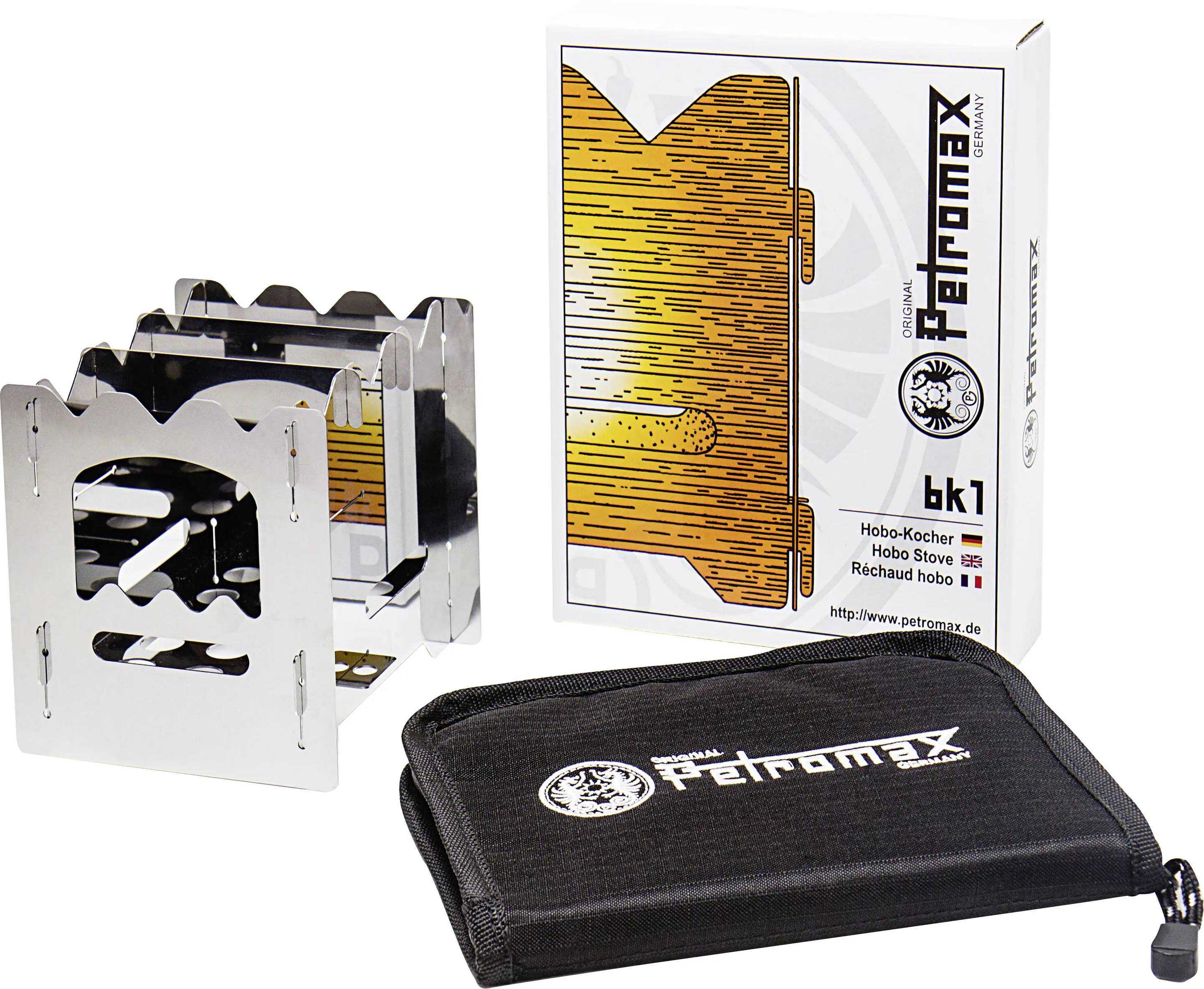 Petromax Hobo-Kocher bk1 kompakter Steckherd Edelstahl