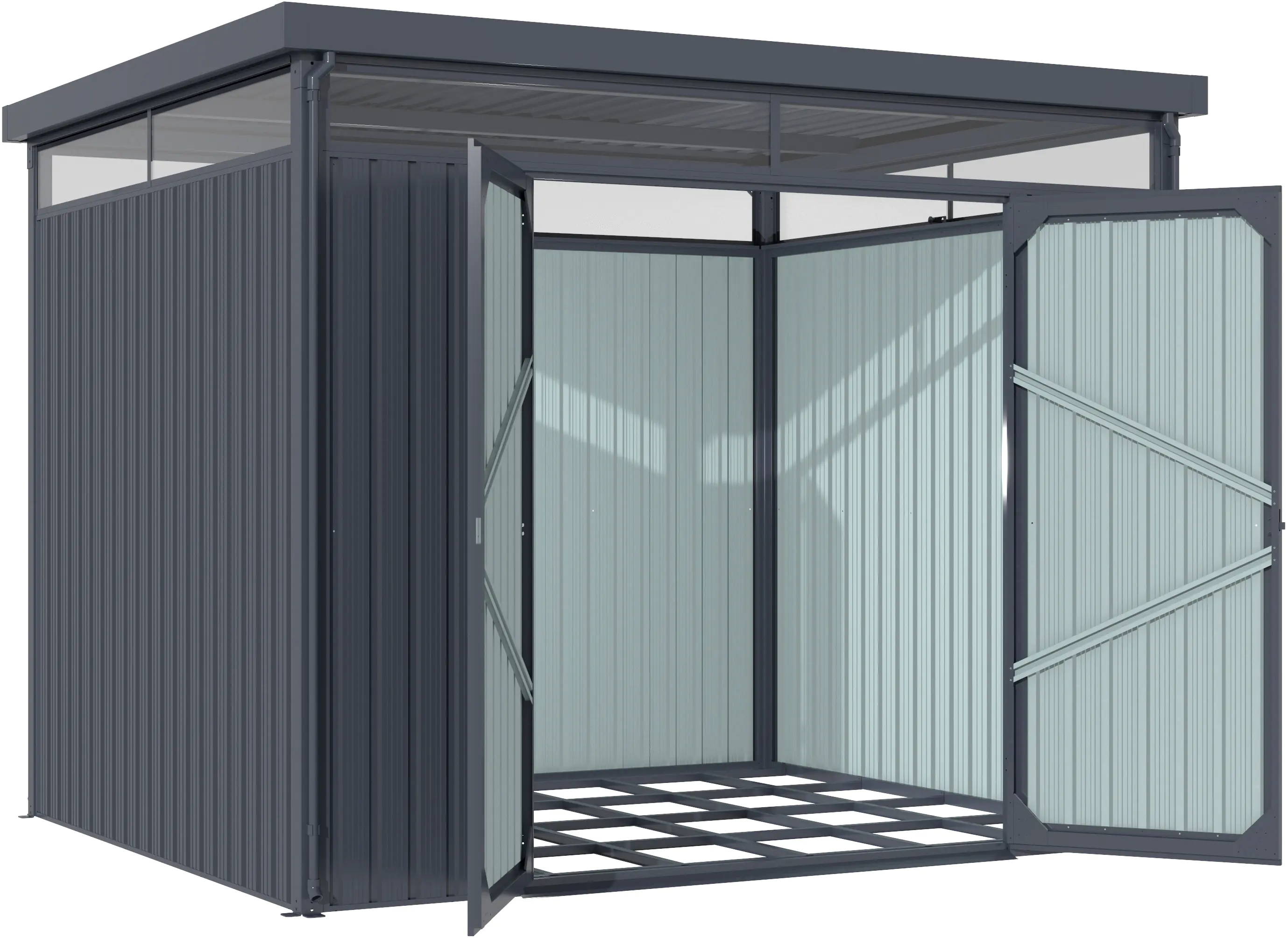Pergart Metallgerätehaus Rheinfelden 108 290 x 245 x 226 cm anthrazit Pergart Metallgerätehaus Rheinfelden 108 290 x 245 x 226 cm anthrazit