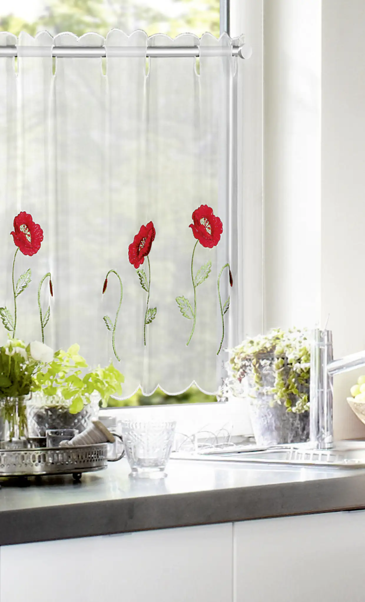 Neusser Collection Fertigpanneau Mohnblume, rot, 45 x 155 cm