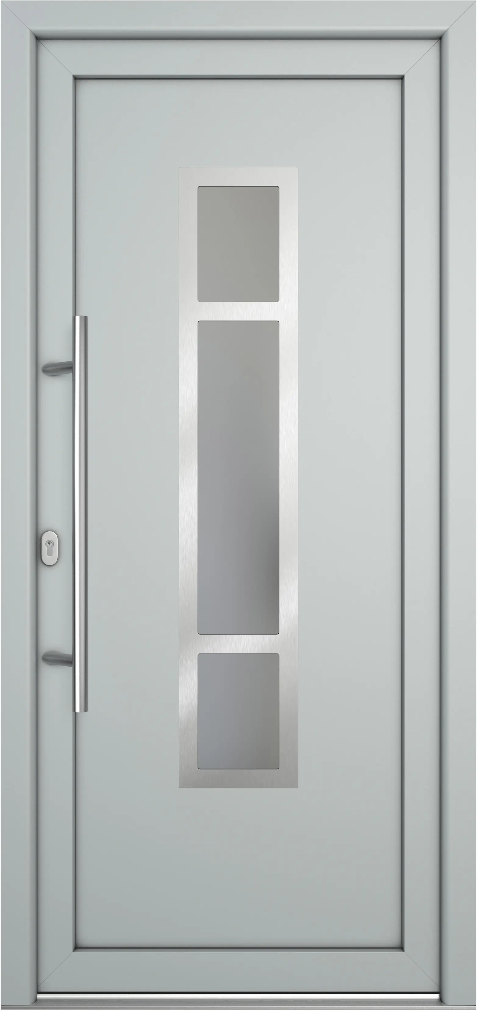 Meeth Haustür Signum Pro PVC Modell 87 88 x 200 cm DIN Links weiß/lichtgrau