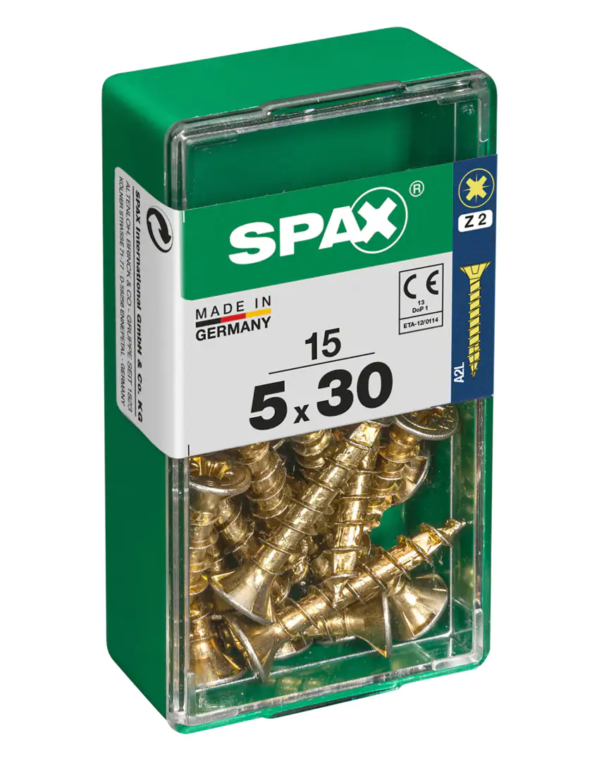 Spax Universalschrauben 5.0 x 30 mm PZ 2 - 15 Stk. Spax Universalschrauben 5.0 x 30 mm PZ 2 - 15 Stk.