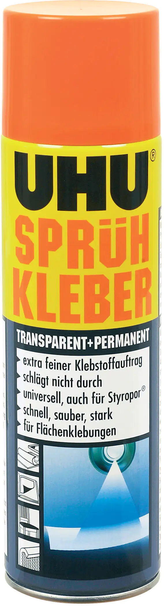 4026700467451_803231 UHU Sprühkleber permanent + transparent 500 ml