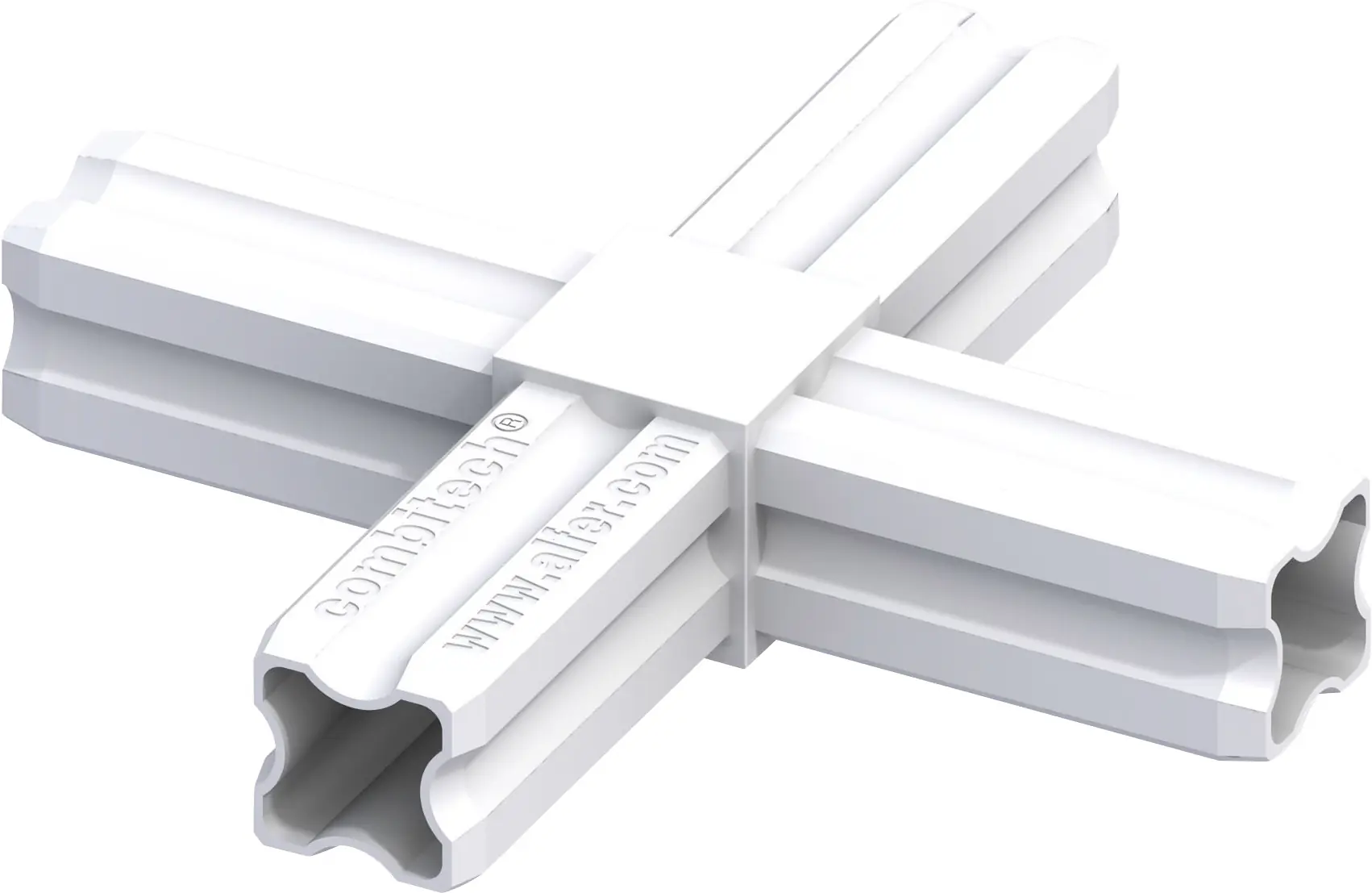 alfer Kreuz-Verbinder, 4 Zapfen 23.5 mm 23.5 mm Kunststoff glatt weiss