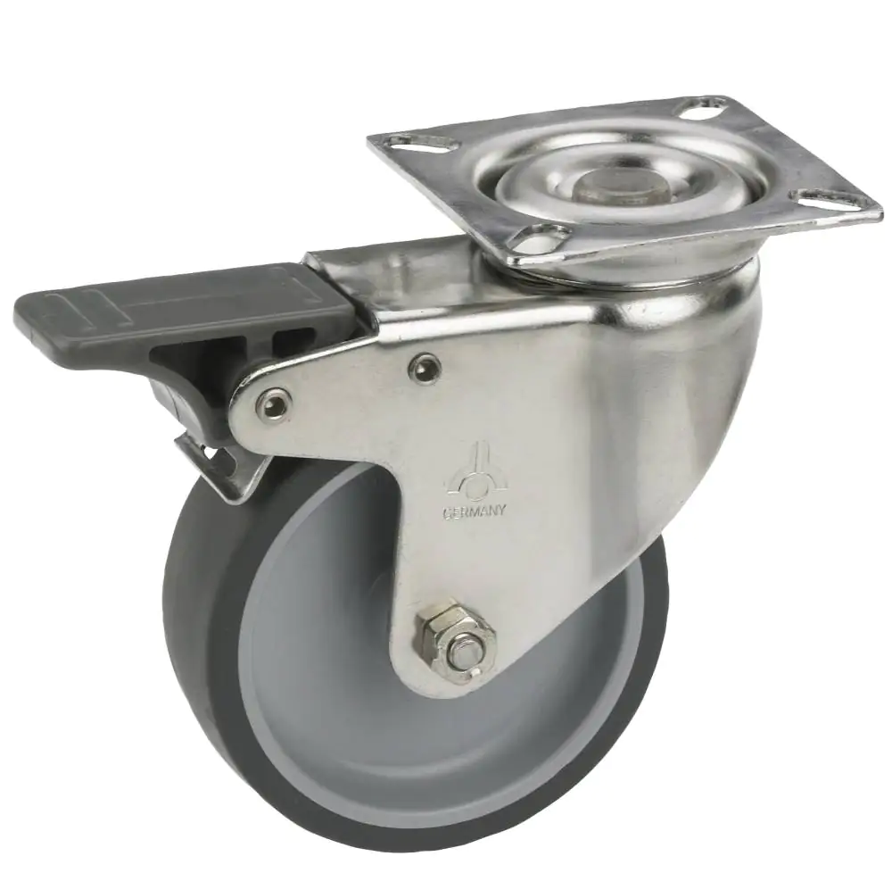 Lenkrolle mit Platte und Totalfeststeller 50 x 18 mm, Tragkr. 40 kg Lenkrolle mit Platte und Totalfeststeller 50 x 18 mm, Tragkr. 40 kg