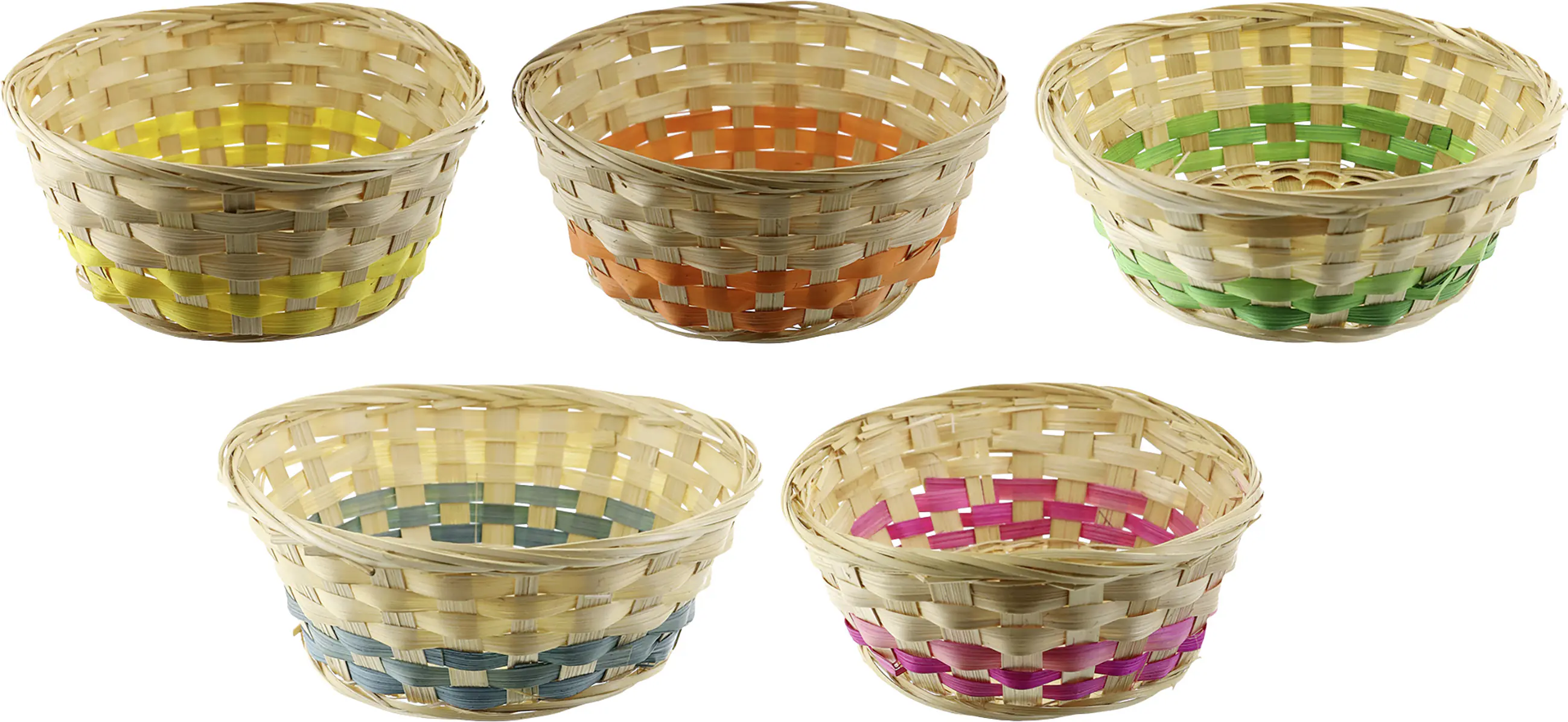Osterkörbchen Bambus Ø 20 cm natur bunt