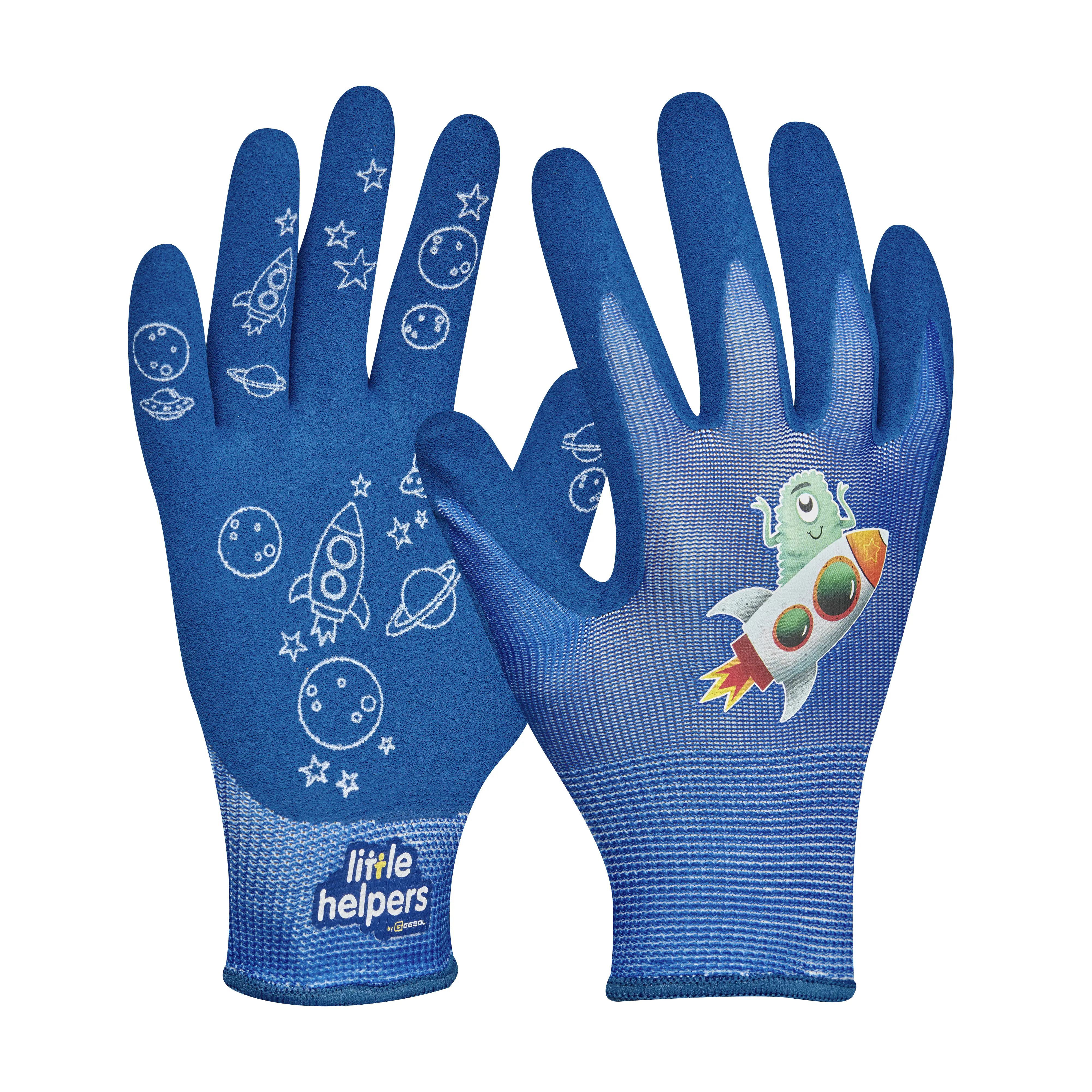 Gebol Kinder-Handschuhe Little Helpers Weltall blau