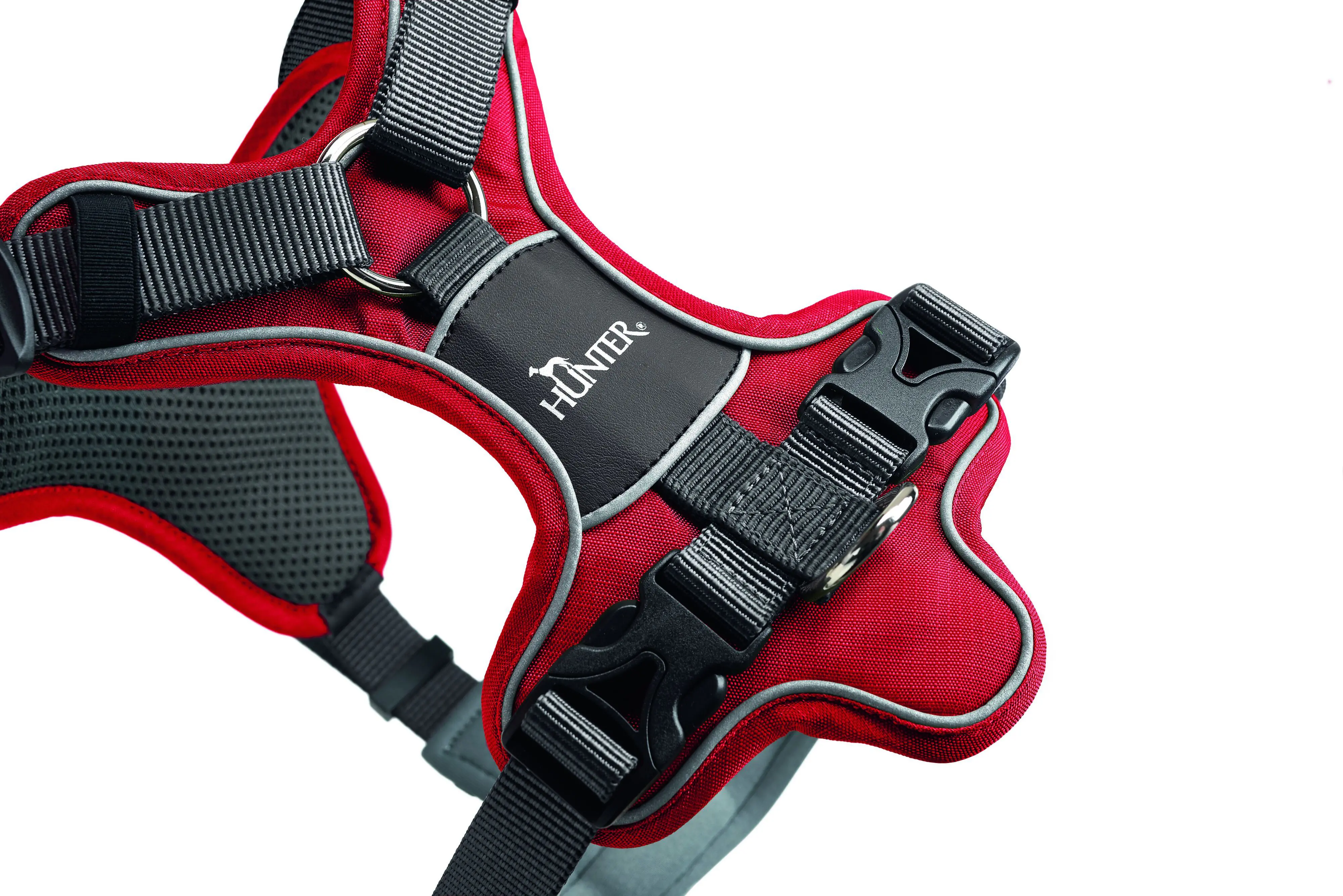 Hunter Hundegeschirr Divo L-XL rot/grau