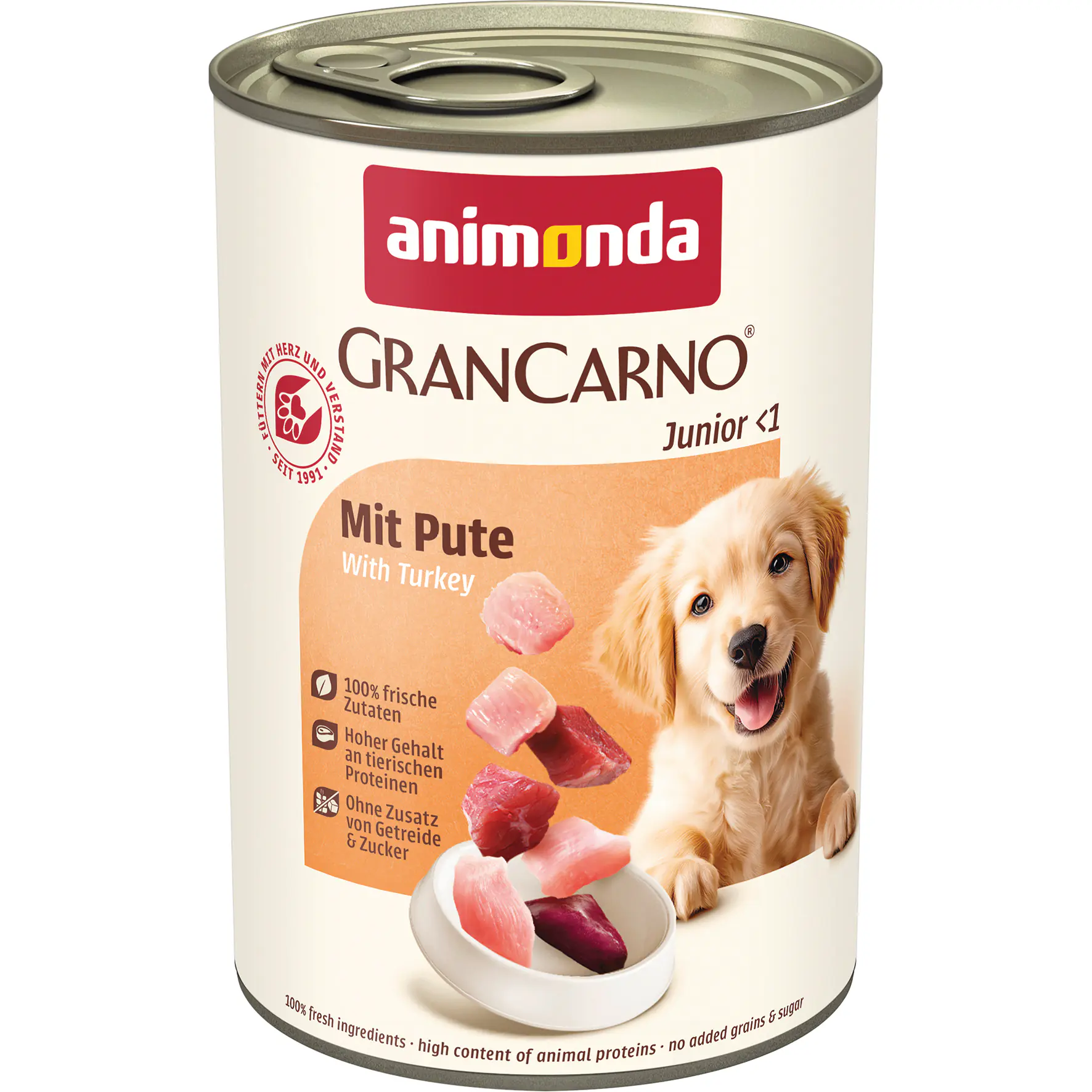 Animonda GranCarno Hundenassfutter Junior getreidefrei 400 g Pute