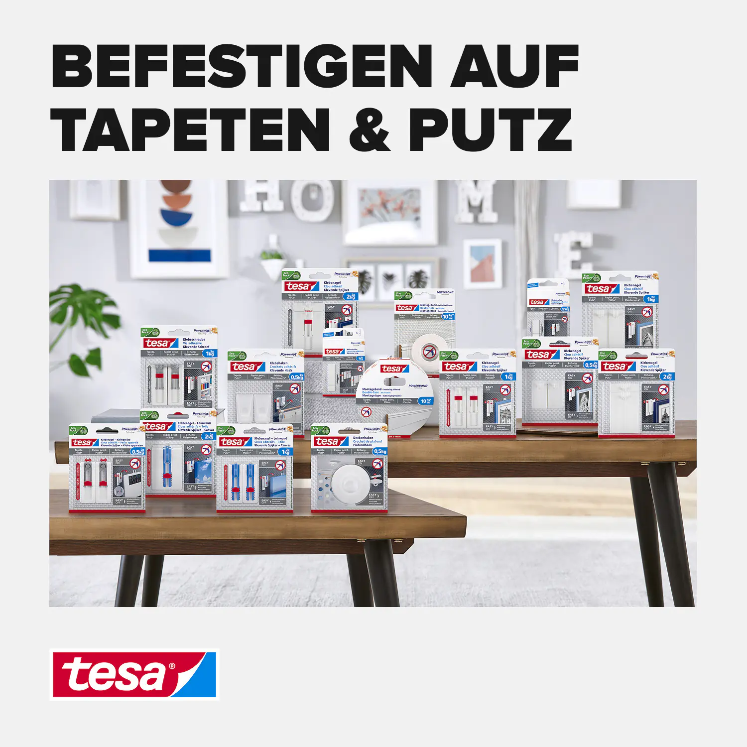 tesa Klebenagel Traglast 1 kg, 2 Stück