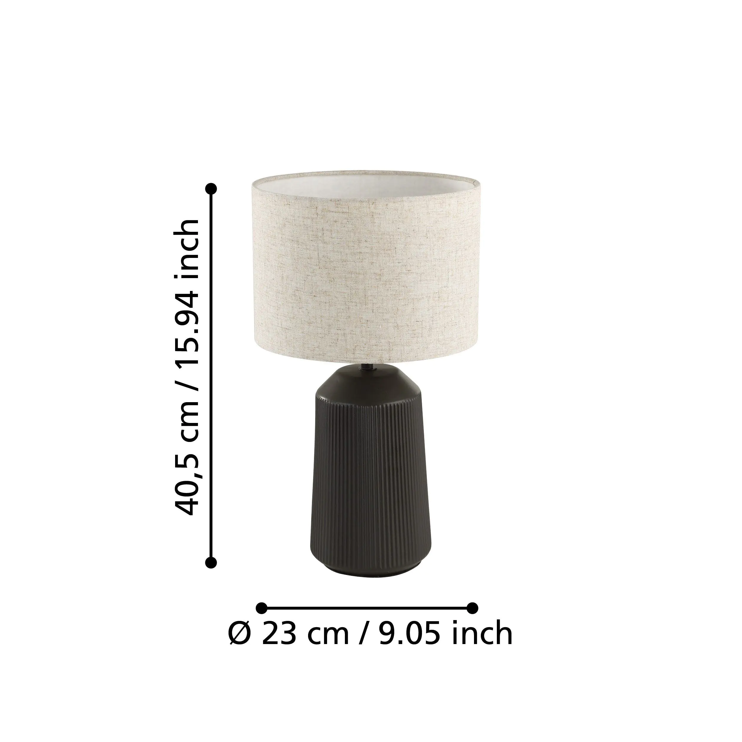 Eglo Tischleuchte Capalbio grau natur 41 x 23 cm E27