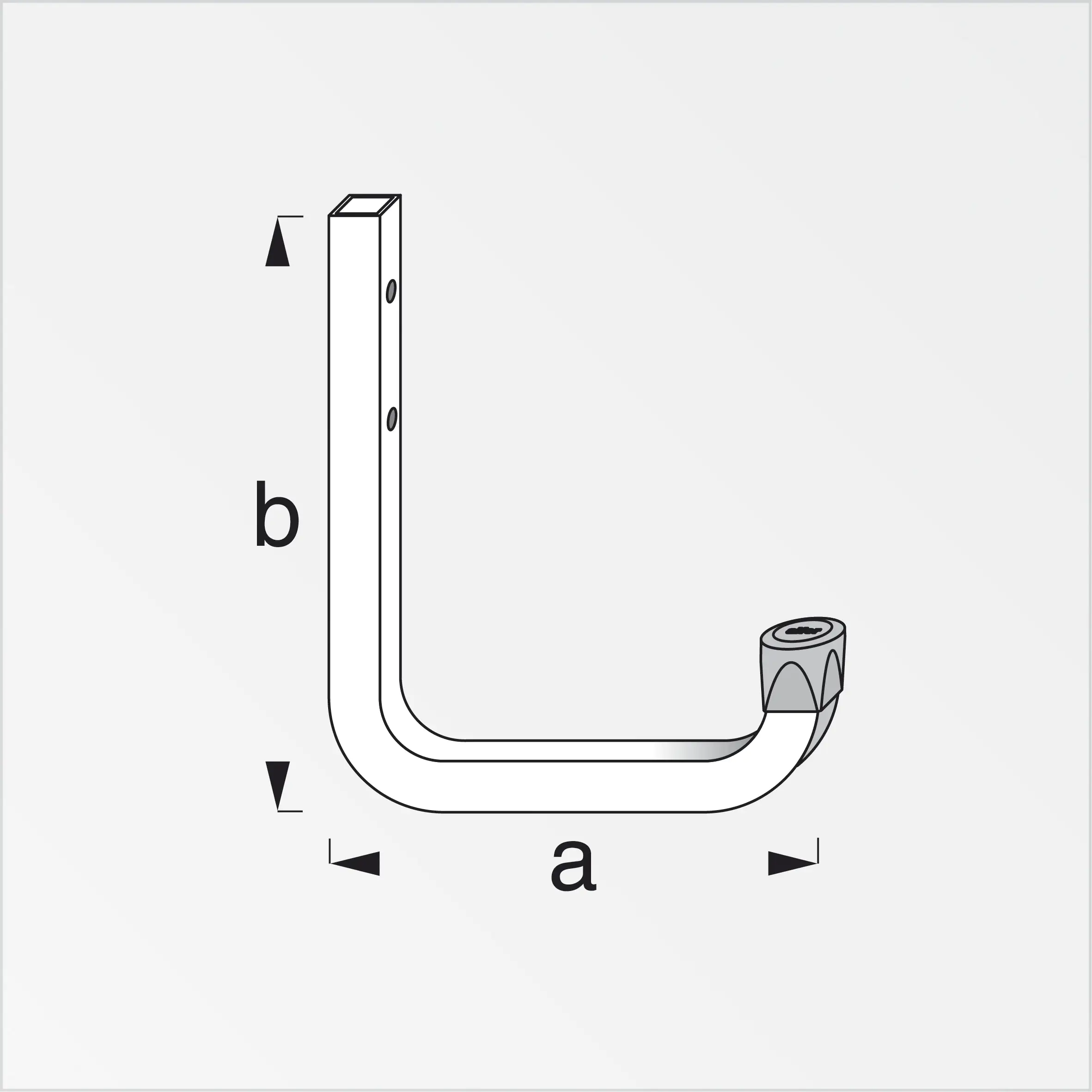 alfer Wandhaken 150 mm 150 x 210 mm Stahl verzinkt Kappe rot
