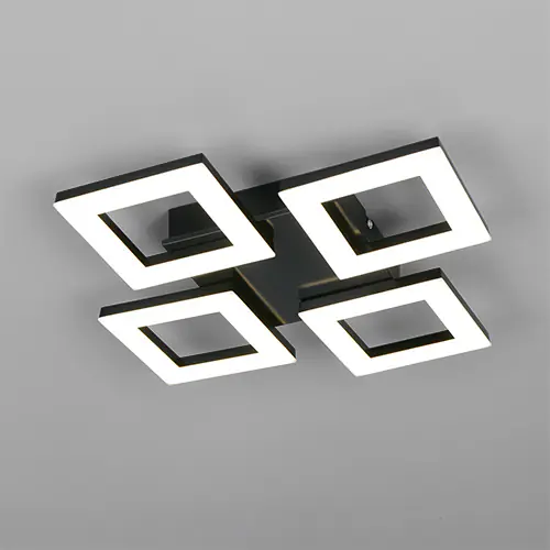 Reality LED-Deckenleuchte Cemi 31 x 31 cm schwarz matt neutralweiß