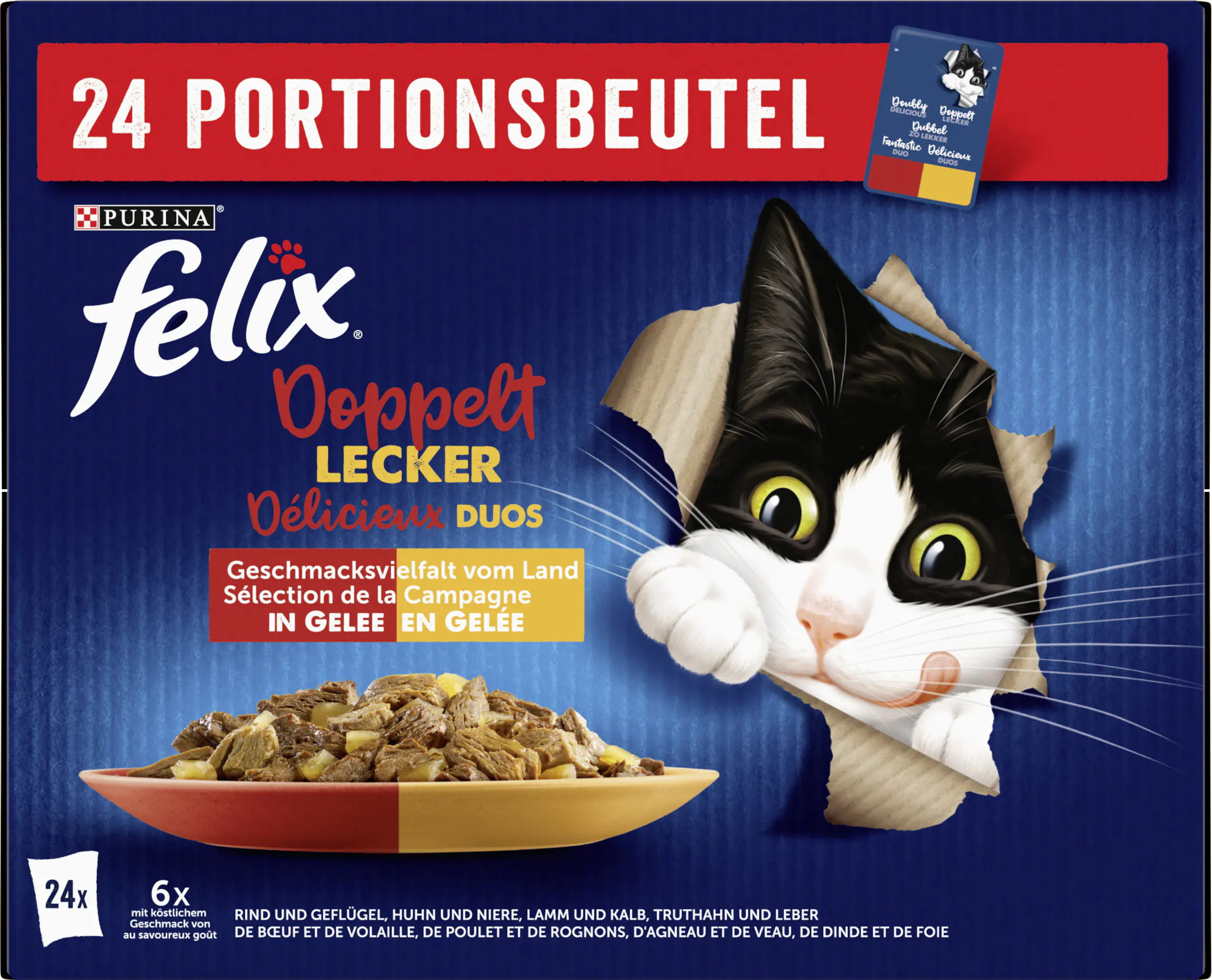 Felix So gut wie es aussieht Doppelt Lecker Fleisch 24x 85g Felix So gut wie es aussieht Doppelt Lecker Fleisch 24x 85g
