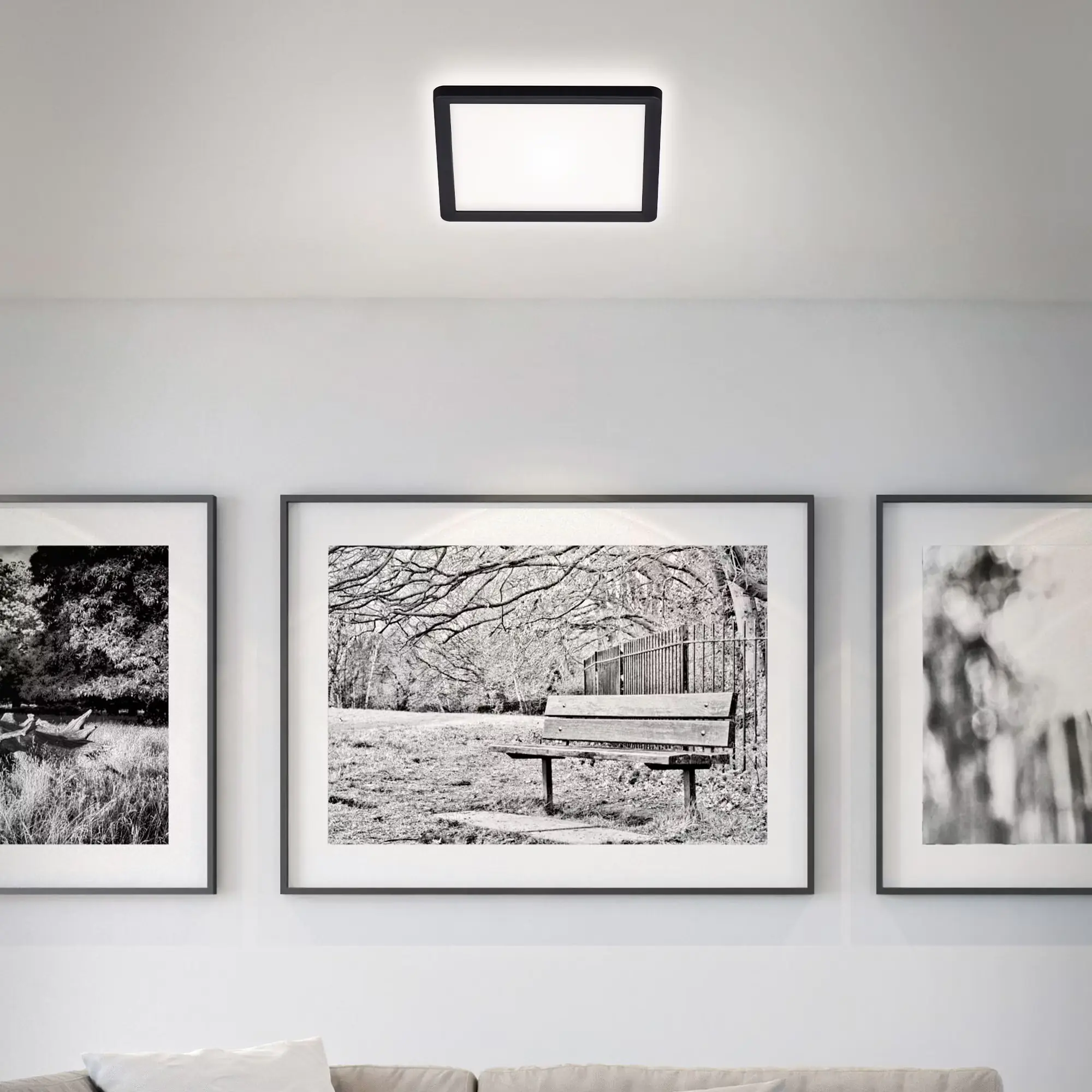 Briloner LED Panel Slim 19 cm, schwarz, utraflach