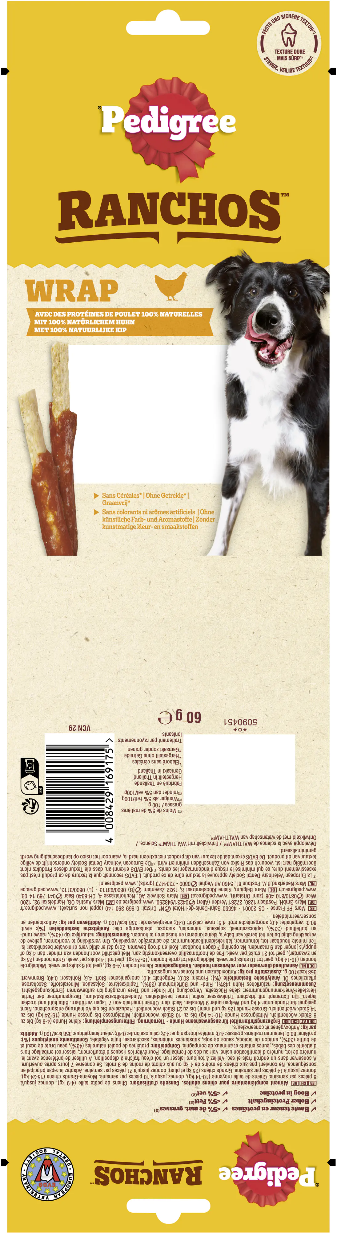 Pedigree Ranchos Hundeleckerli Wrap mit Huhn 60 g