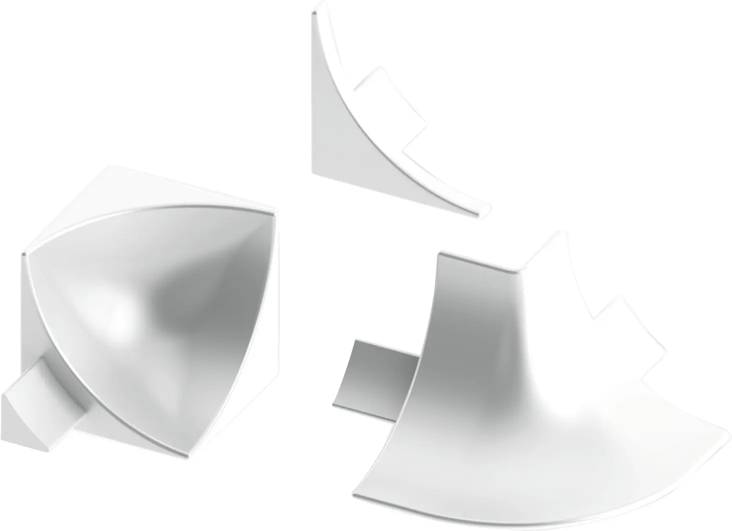 alfer Zubehör-Set 8 mm 8 mm PVC (Kunststoff) glatt brillantweiss