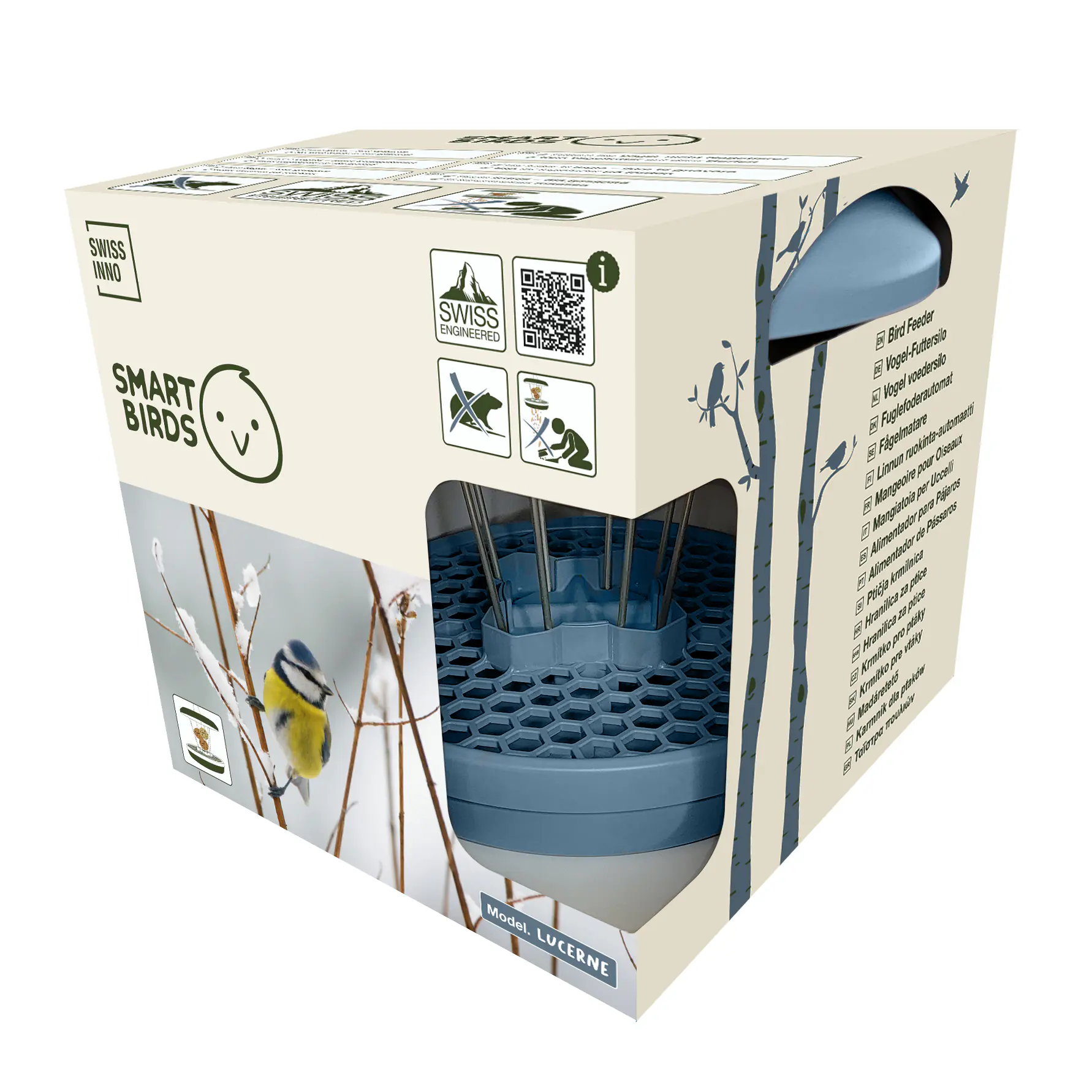 Swissinno Vogelfutterhaus Lucerne hellblau Swissinno Vogelfutterhaus Lucerne hellblau
