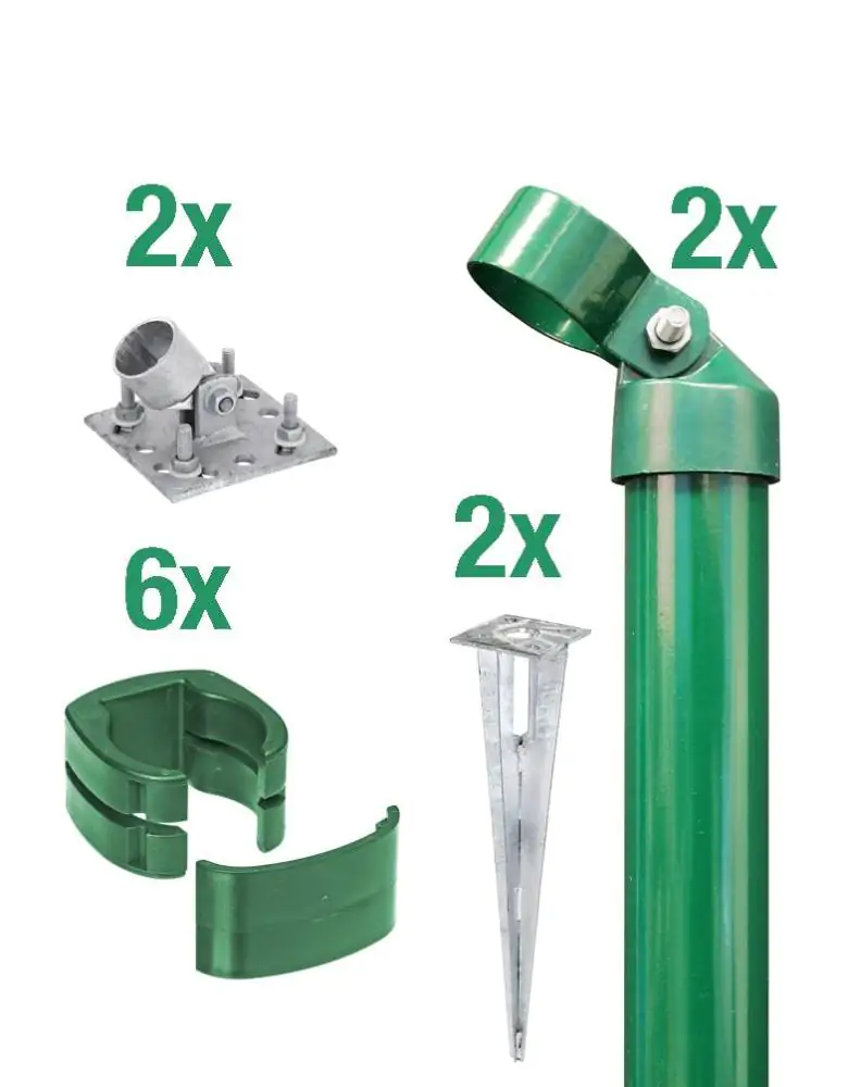 Alberts Komplettset Zauneck-Set für Fix-Clip Pro® 102 cm zA grün