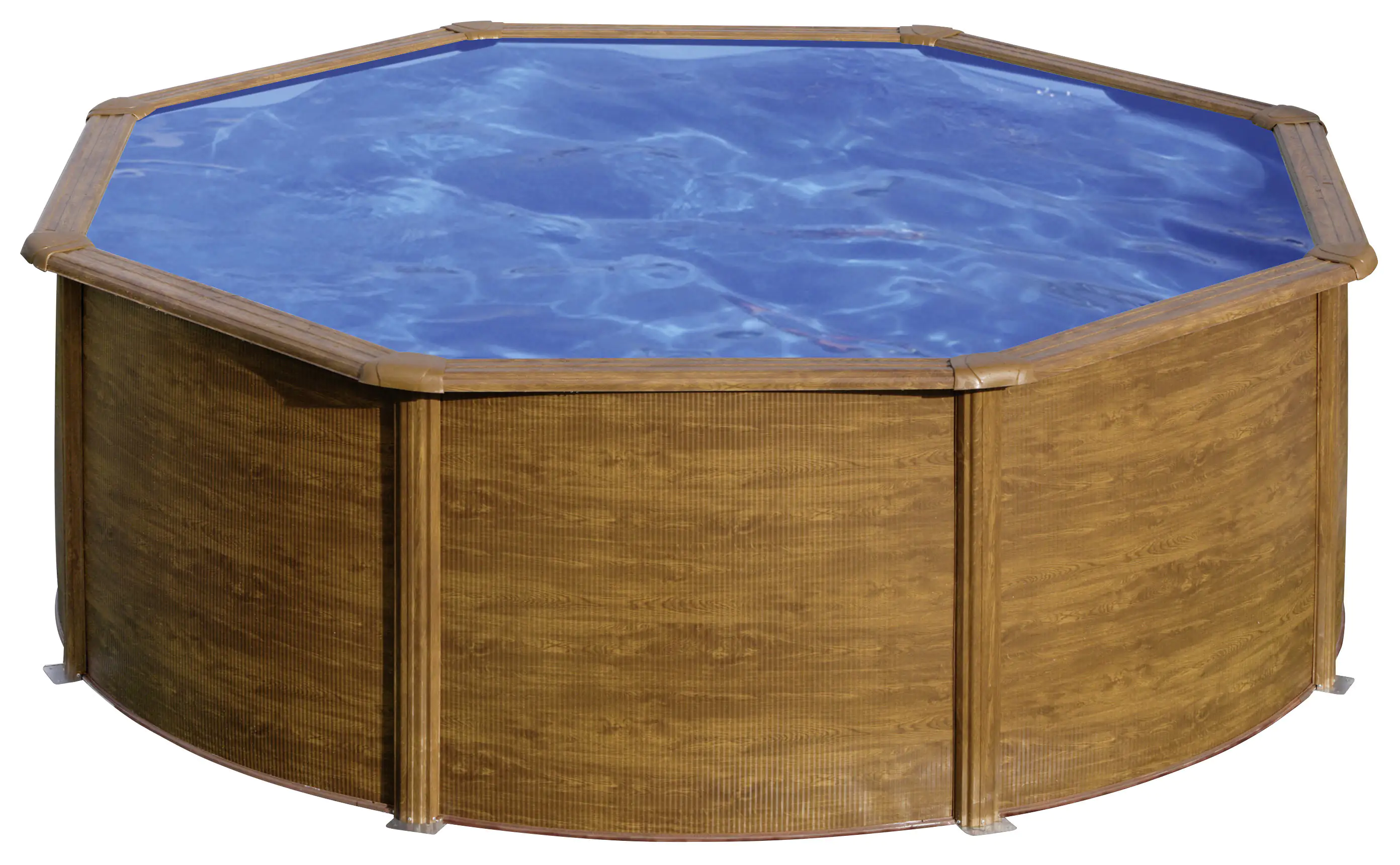 Gre Stahlwandpool Sicilia rund Ø 300 x 132 cm Holzdekor