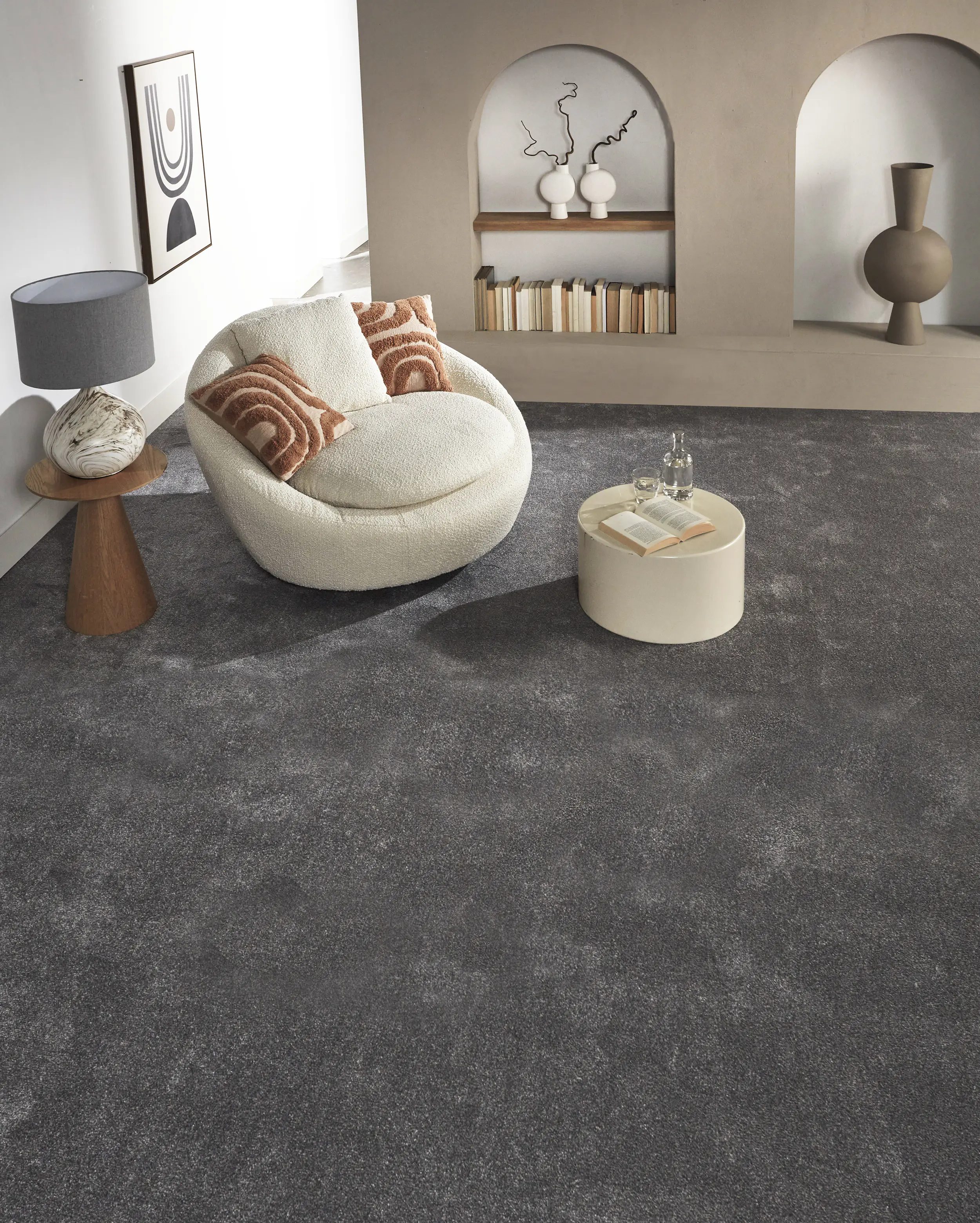 Teppichboden Robbie anthrazit 4 m breit (Meterware)